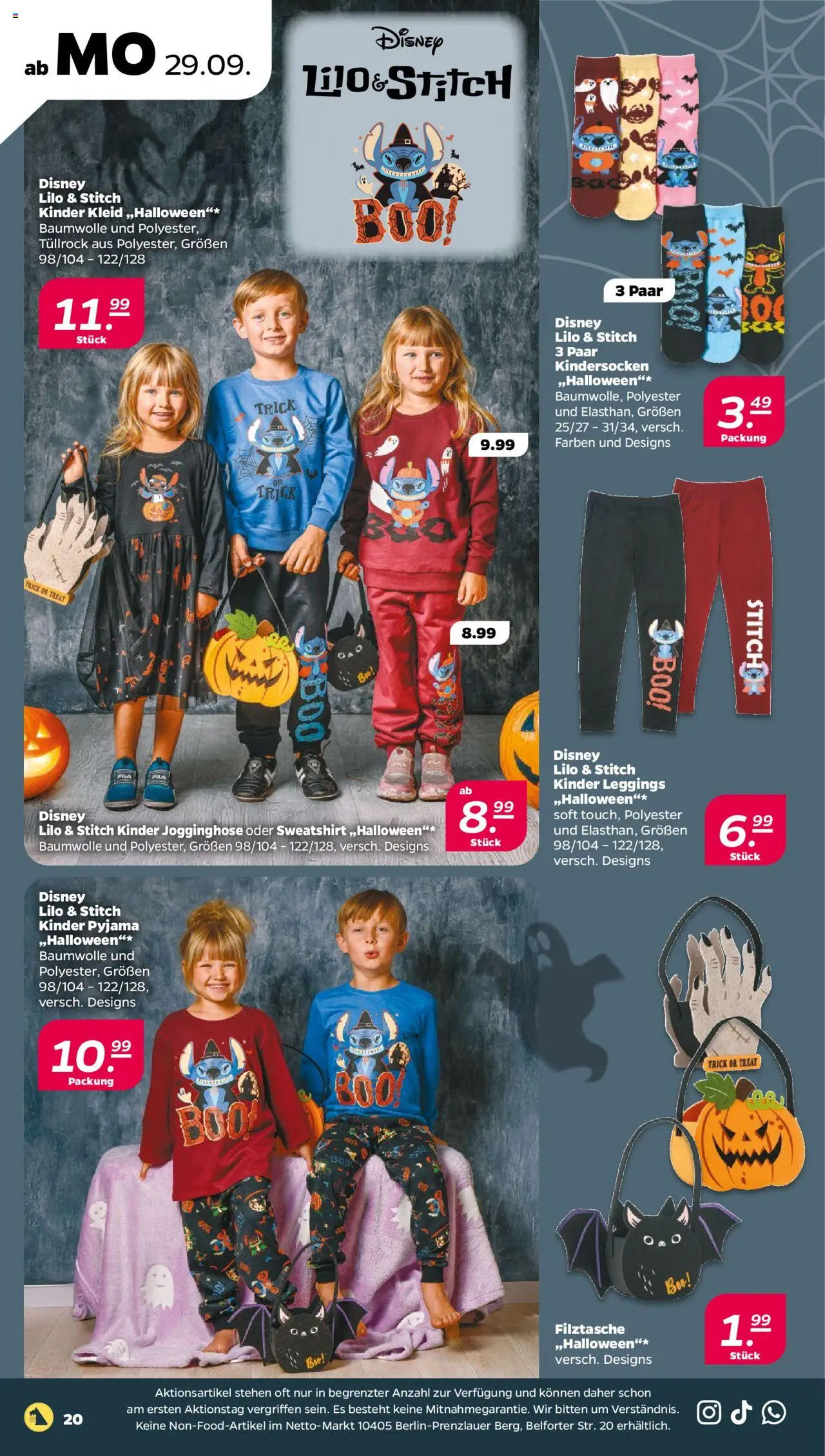 Netto Prospekt 	 – gültig ab 29.09.2025 | Seite: 20 | Produkte: Sweatshirt, Pyjama, Leggings, Kleid