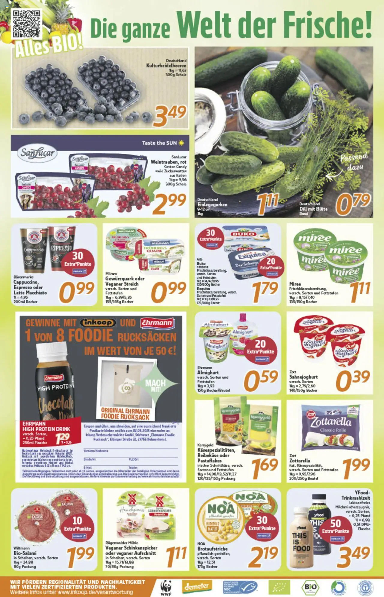 Inkoop Prospekt 	 - gültig ab dem 21.07.2025 | Seite: 2 | Produkte: YFood, Milram, Rucksack, Sahne