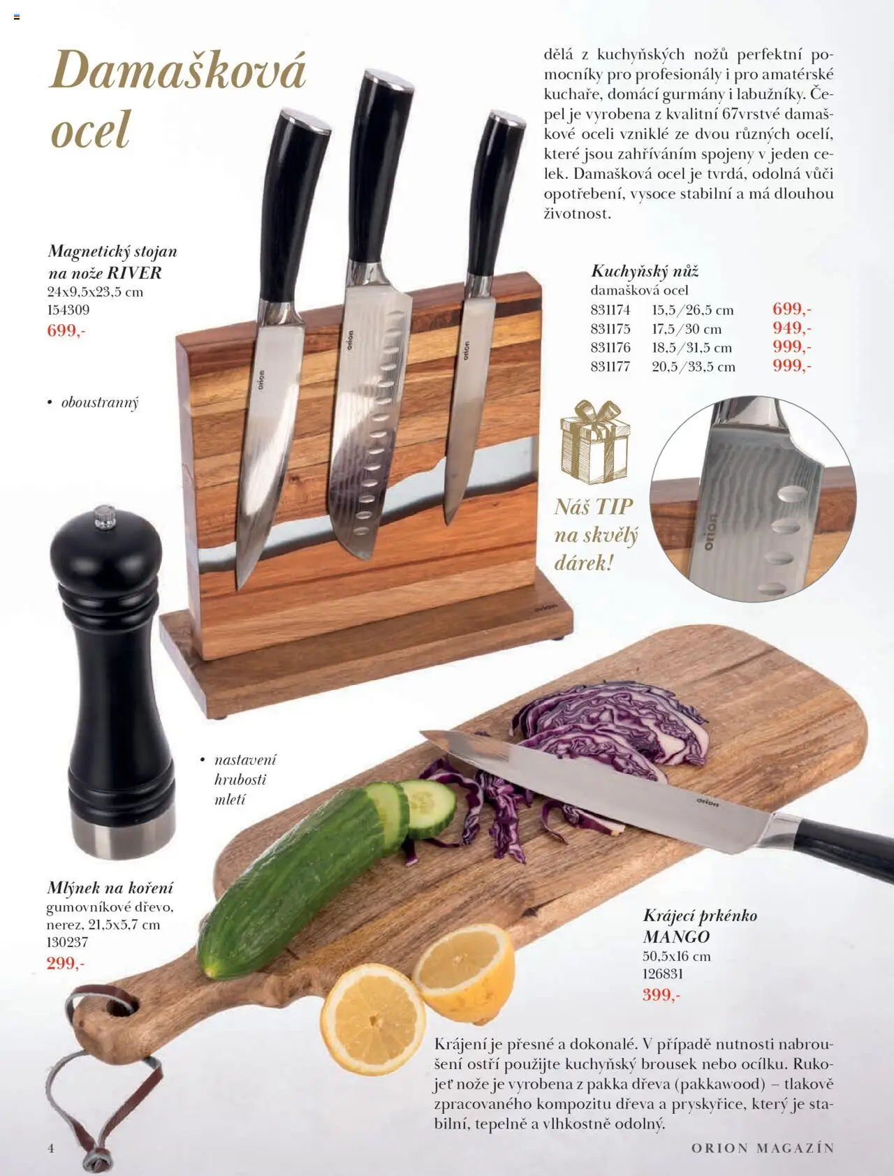 Orion katalog - Podzim/zima od 23.09.2025 | Strana: 4 | Produkty: Mango, Koření, Nůž, Prkénko