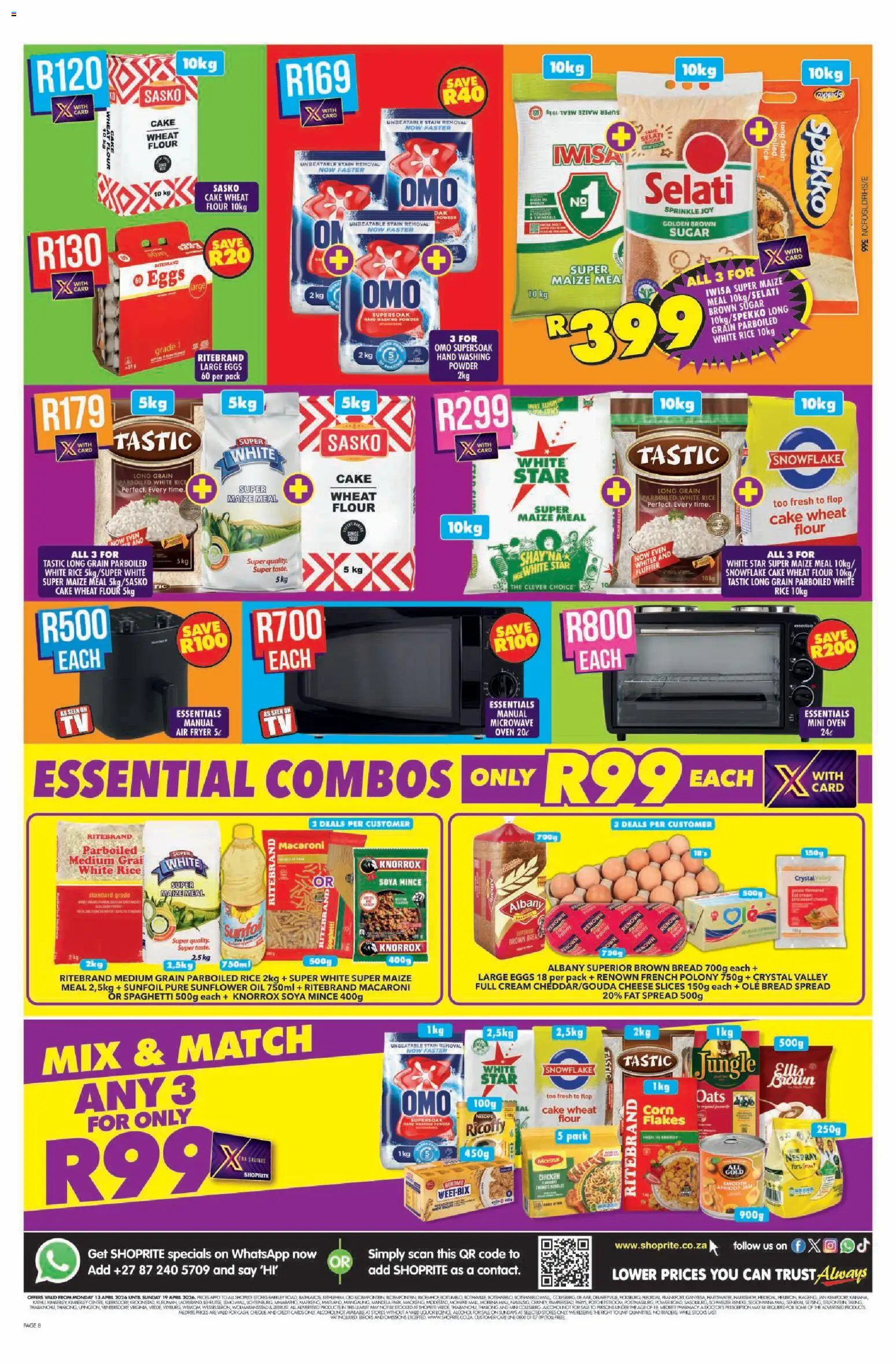 New Shoprite catalogue – valid from 13.04.2026 | Page: 8 | Products: Corn, Fryer, Powder, Flakes