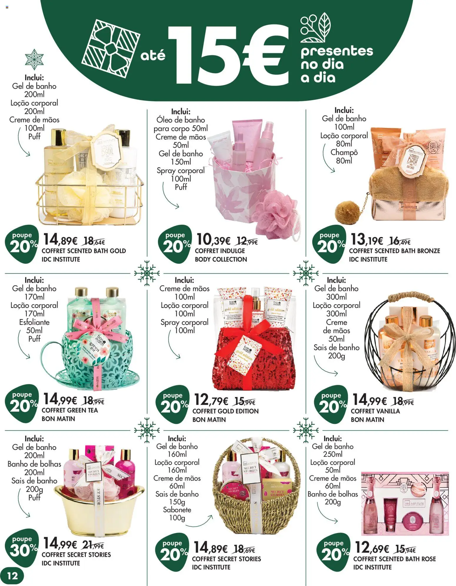 Pingo Doce Bem Estar Natal Lojas │ válido de 18.11.2025 | Página: 12 | Produtos: Boné, Puff, Sabonete, Creme