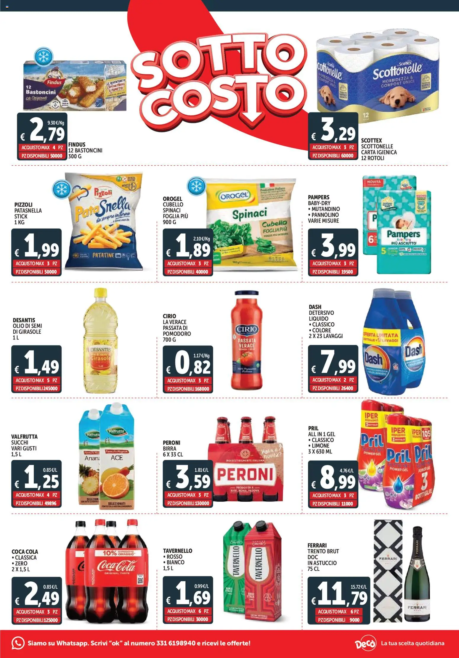 Volantino Decò del 07.11.2025 | Pagina: 3 | Prodotti: Carta igienica, Birra, Spinaci, Pampers