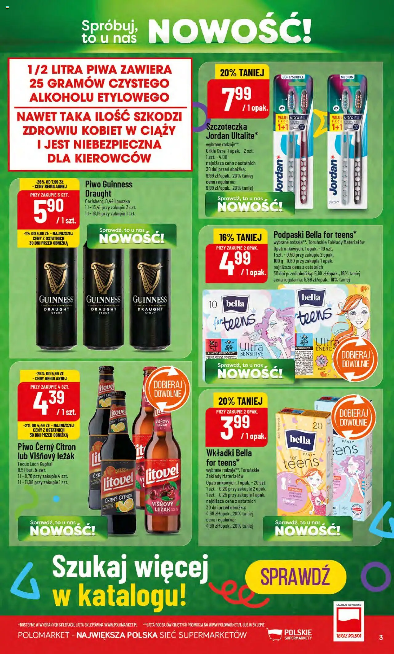 POLOmarket Gazetka od 17.09.2025 | Strona: 3 | Produkty: Piwo Guinness, Guinness, Leżak, Podpaski