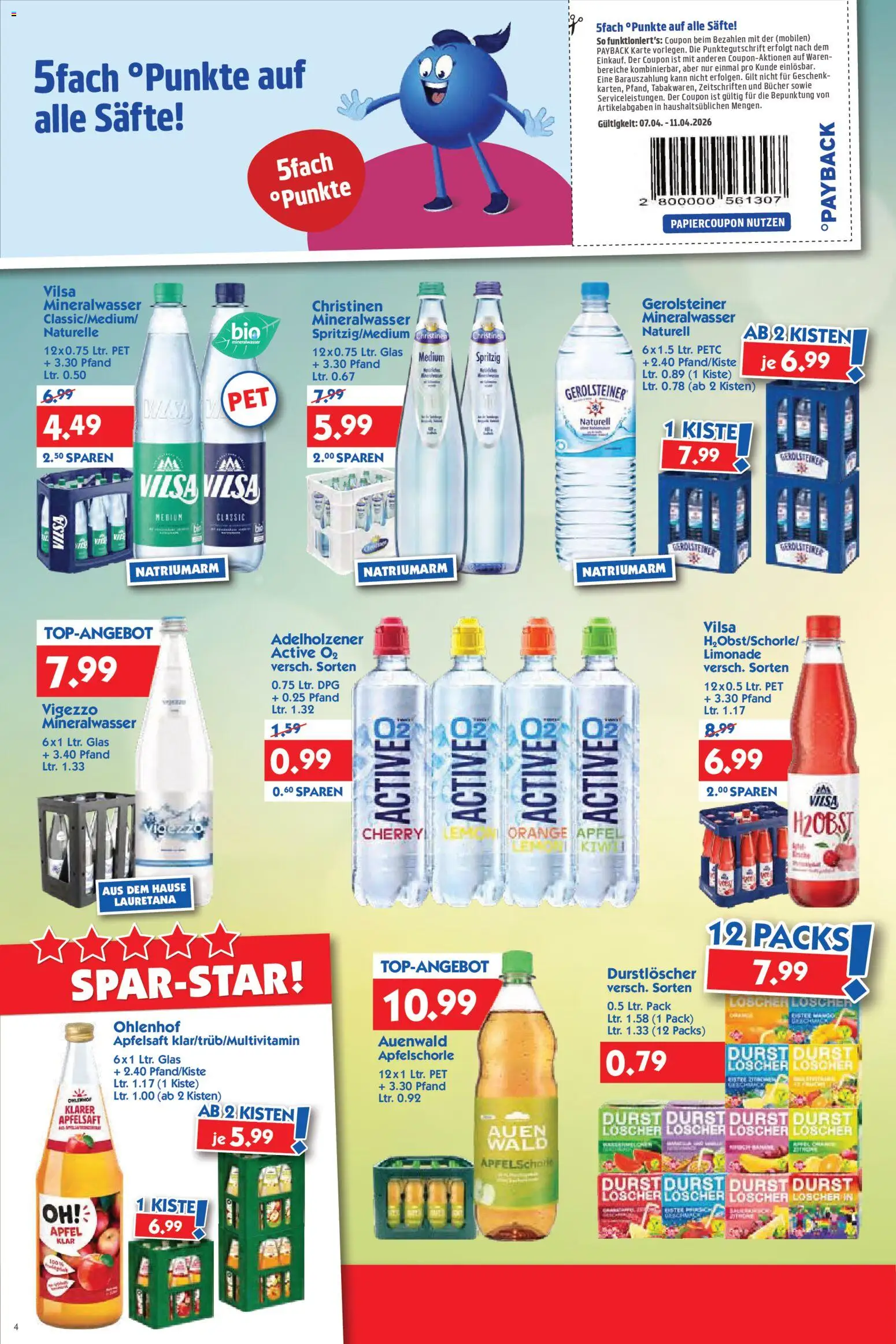 HOL’AB! Prospekt 	 – gültig ab 07.04.2026 | Seite: 4 | Produkte: Äpfel, Limonade, Apfelsaft, Mineralwasser