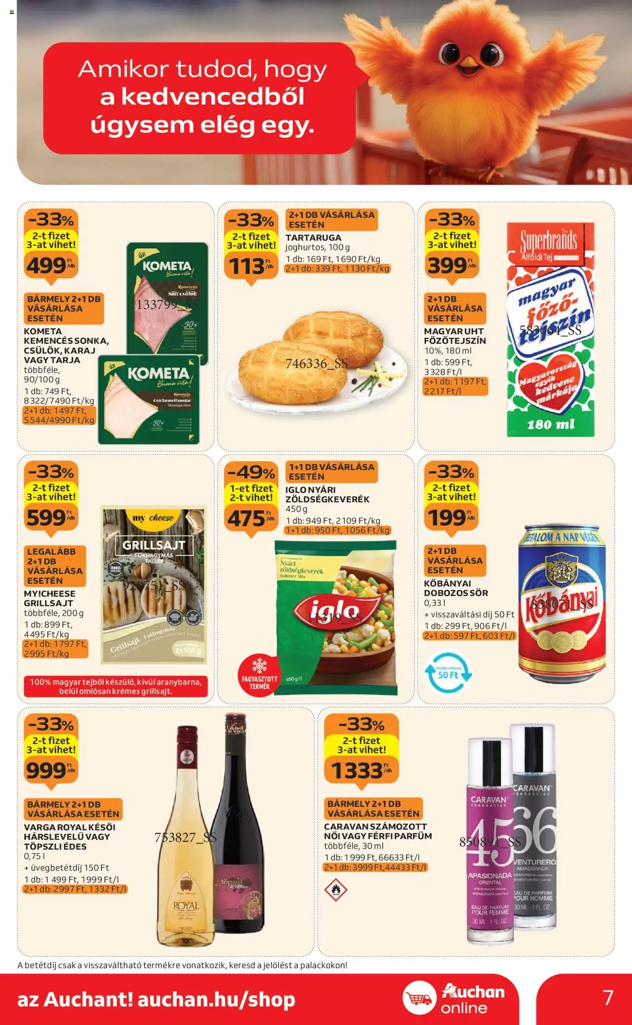 Auchan akciós ujság - amely érvényes a következő dátumtól: 14.08.2025 | Oldal: 7 | Termékek: Zöldségkeverék, Tarja, Grillsajt, Dobozos sör