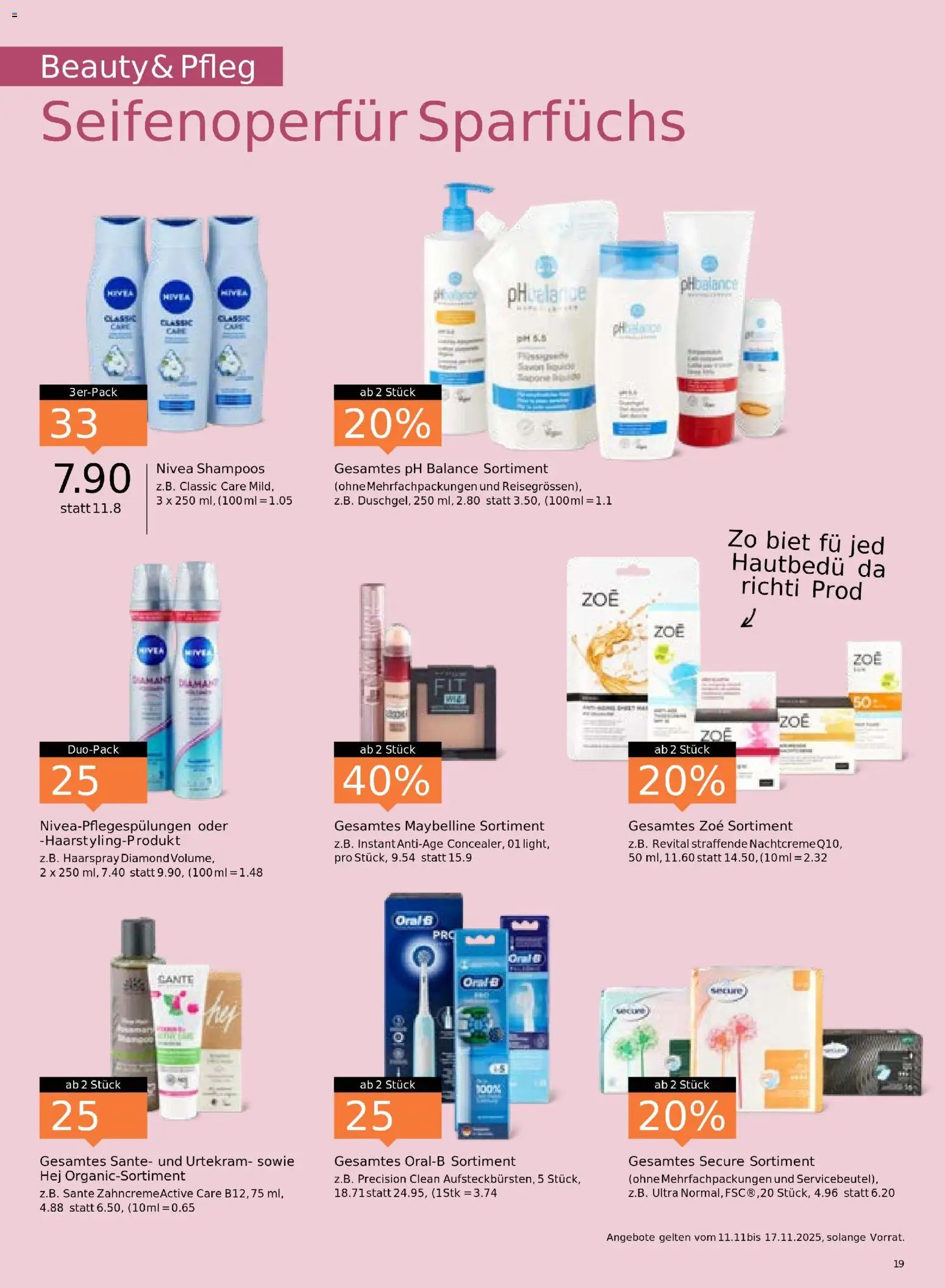 Migros Aktionen – gültig ab 11.11.2025 | Seite: 19 | Produkte: Shampoo, Haarspray, Nachtcreme