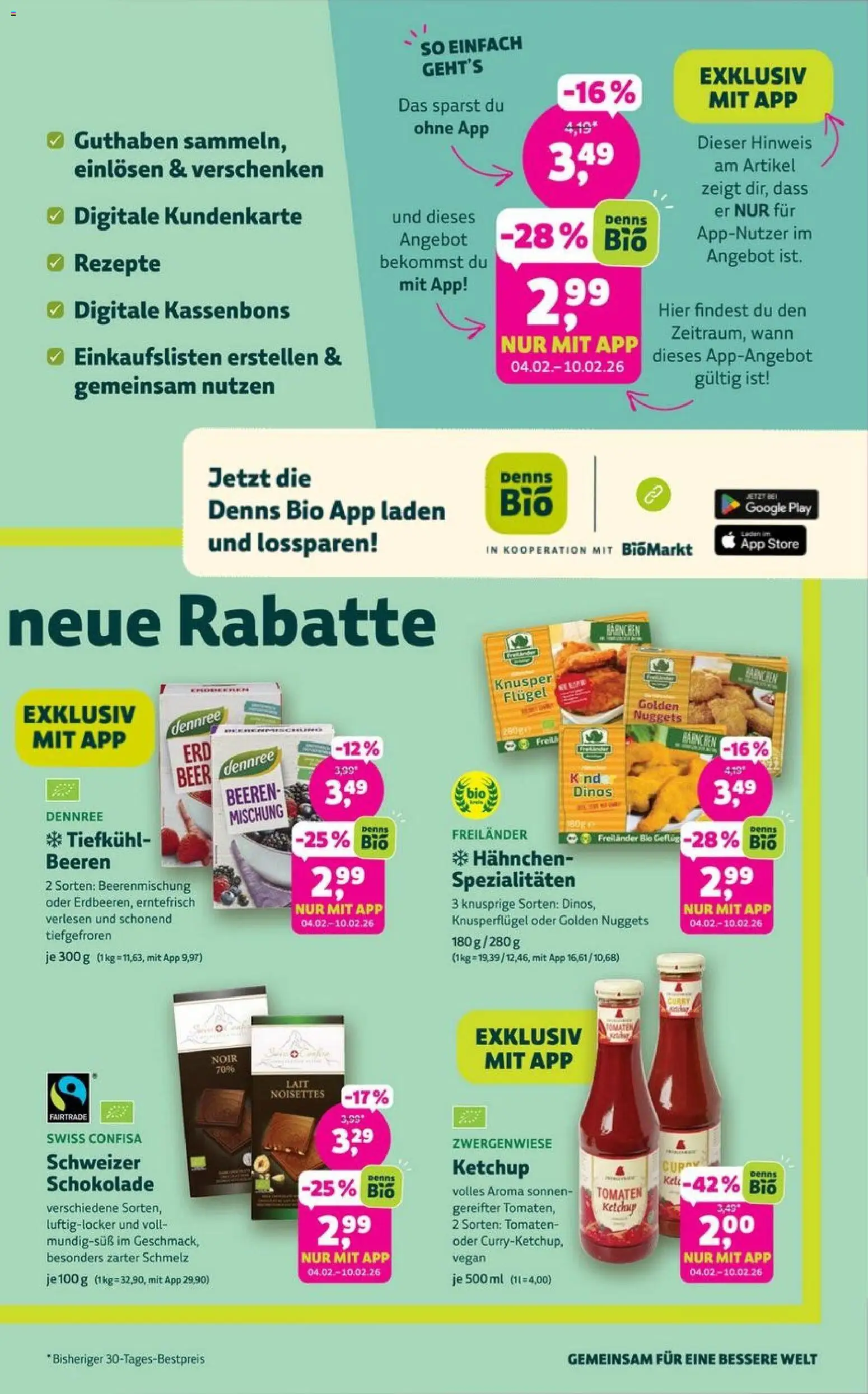 Denns BioMarkt Angebote – gültig ab 28.01.2026 | Seite: 3 | Produkte: Hahnchen, Schokolade, Tomaten, Ketchup
