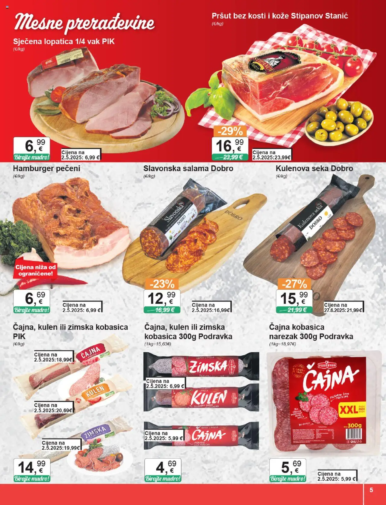 KTC katalog | vrijedi od 14.08.2025 | Stranica: 5 | Proizvodi: Podravka, Narezak, Kobasica, Kulen