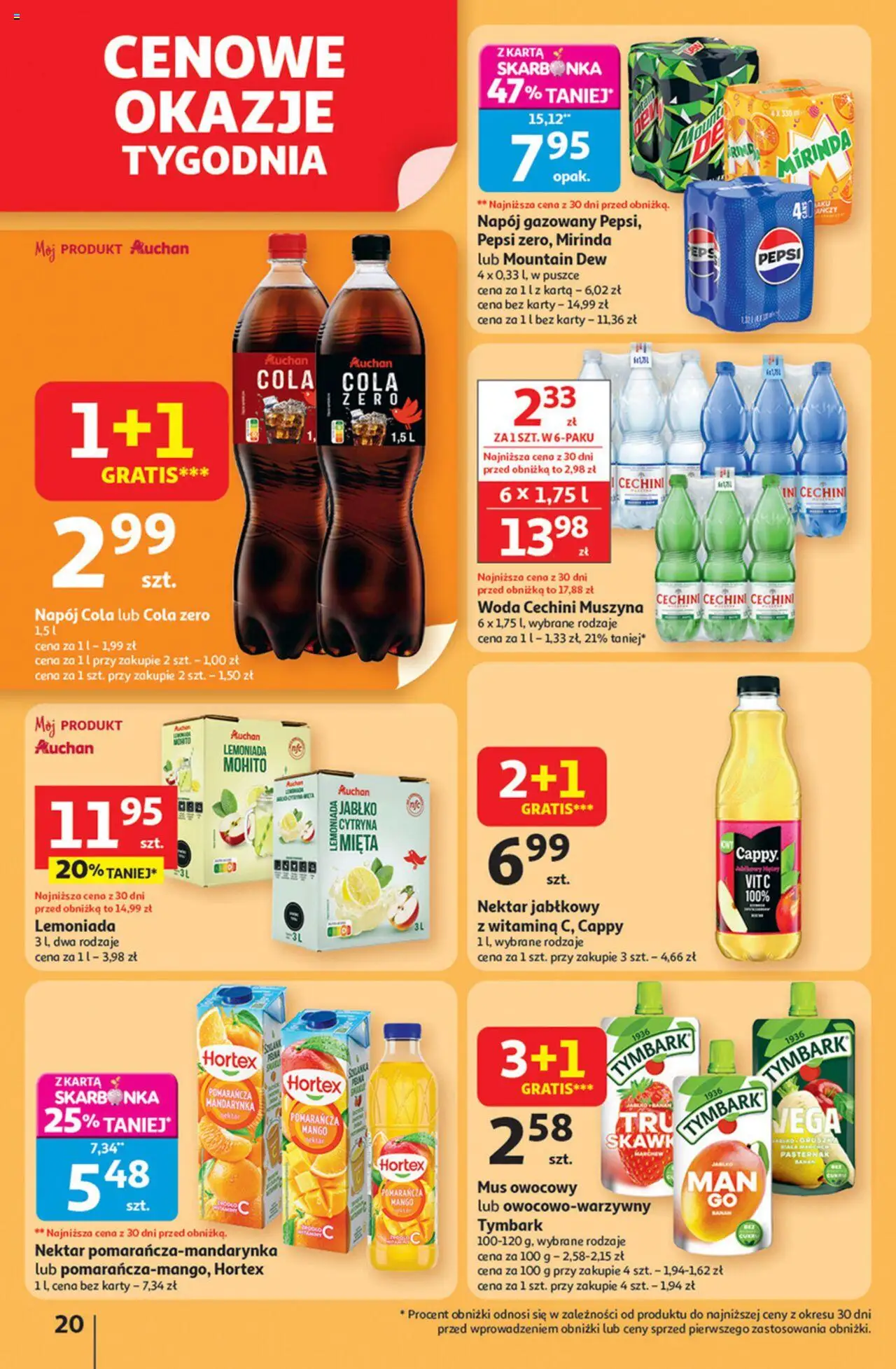 Auchan Gazetka - Pewność niskich cen Hipermarket od 11.09.2025 | Strona: 20 | Produkty: Cytryna, Mango, Mięta, Woda