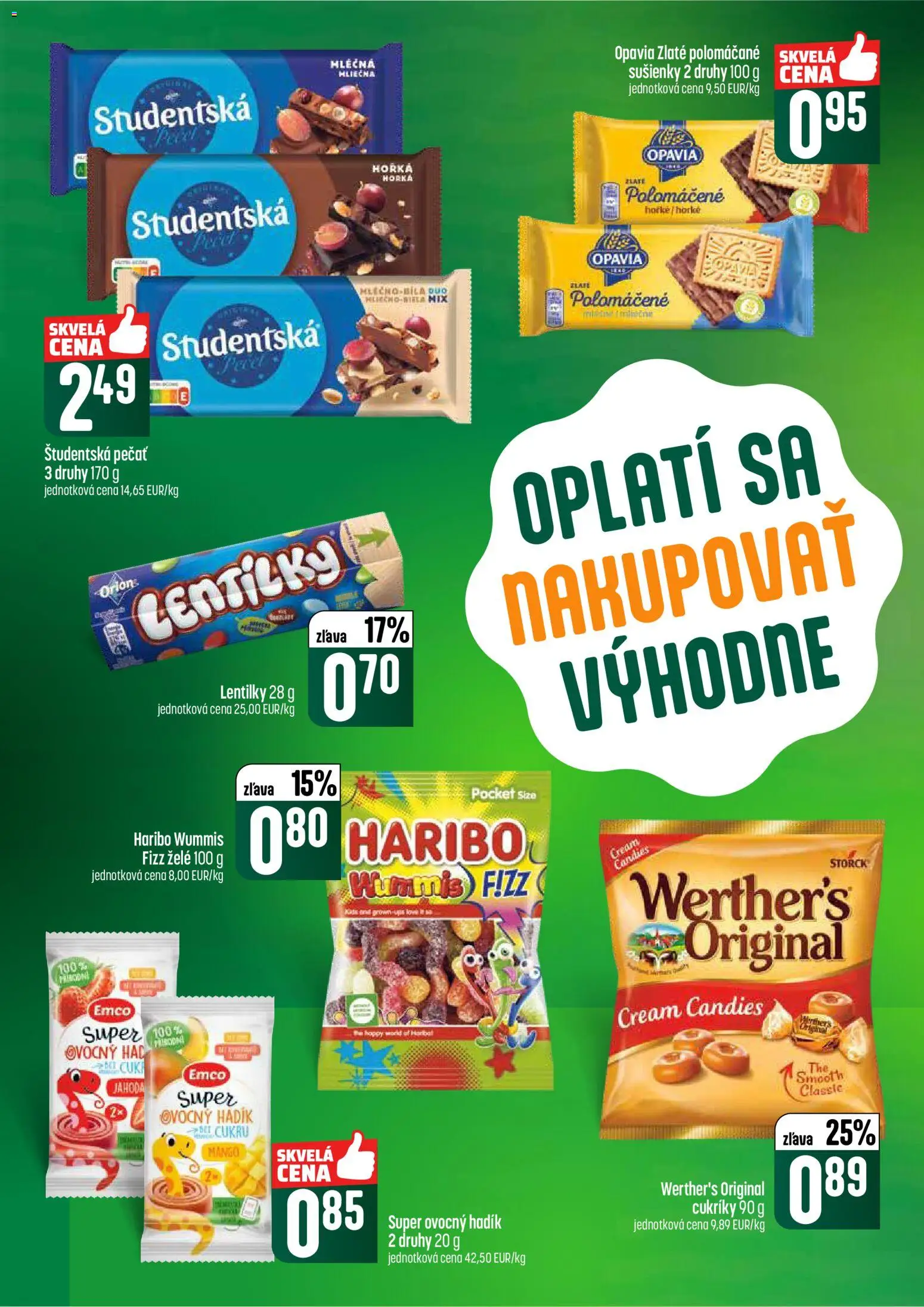 Nové COOP Jednota akcie – leták je platný od 05.03.2026 | Strana: 42 | Produkty: Cukríky, Študentská pečať, Mango
