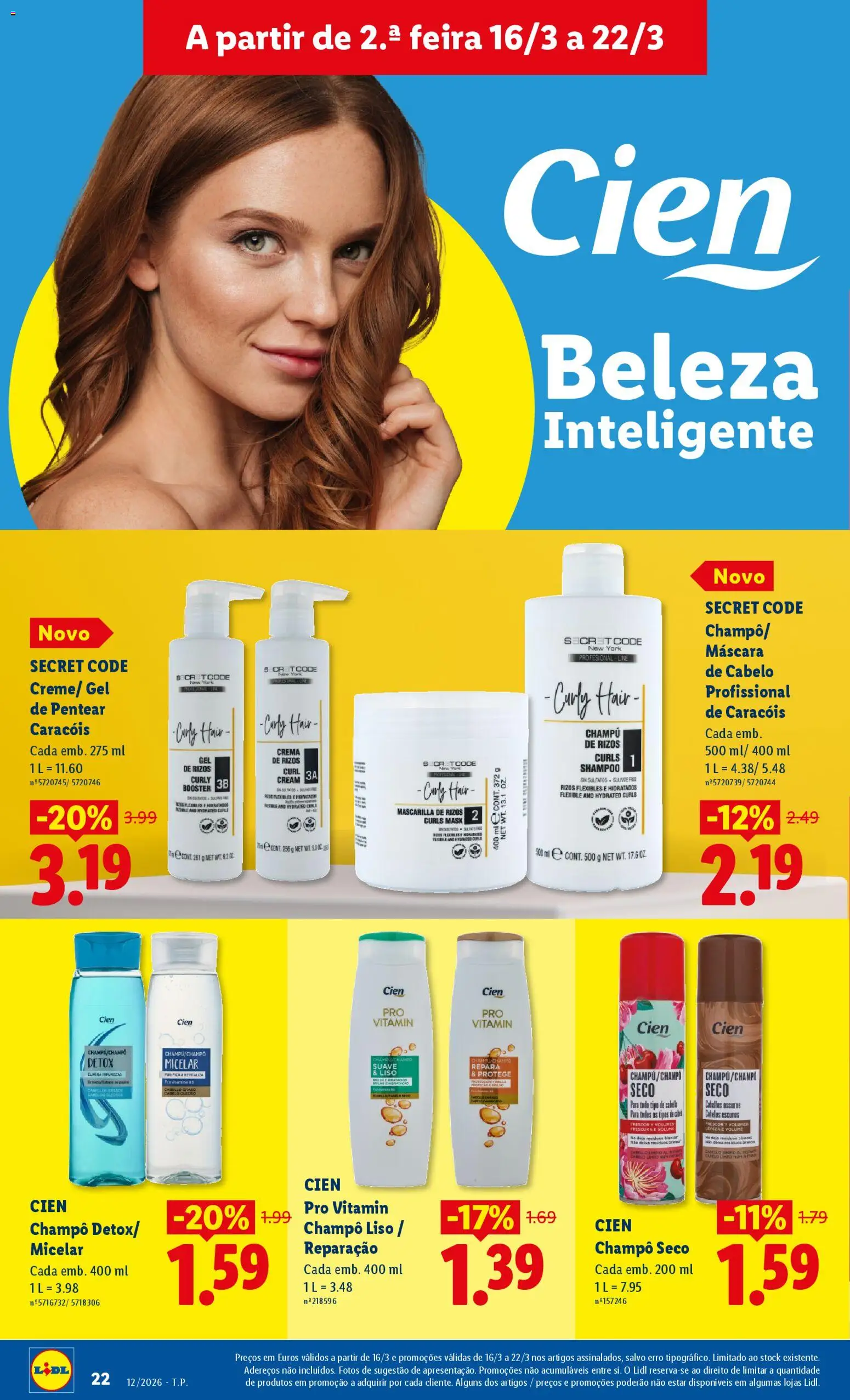 Lidl folheto │ válido de 16.03.2026 | Página: 22 | Produtos: Shampoo, Máscara de cabelo