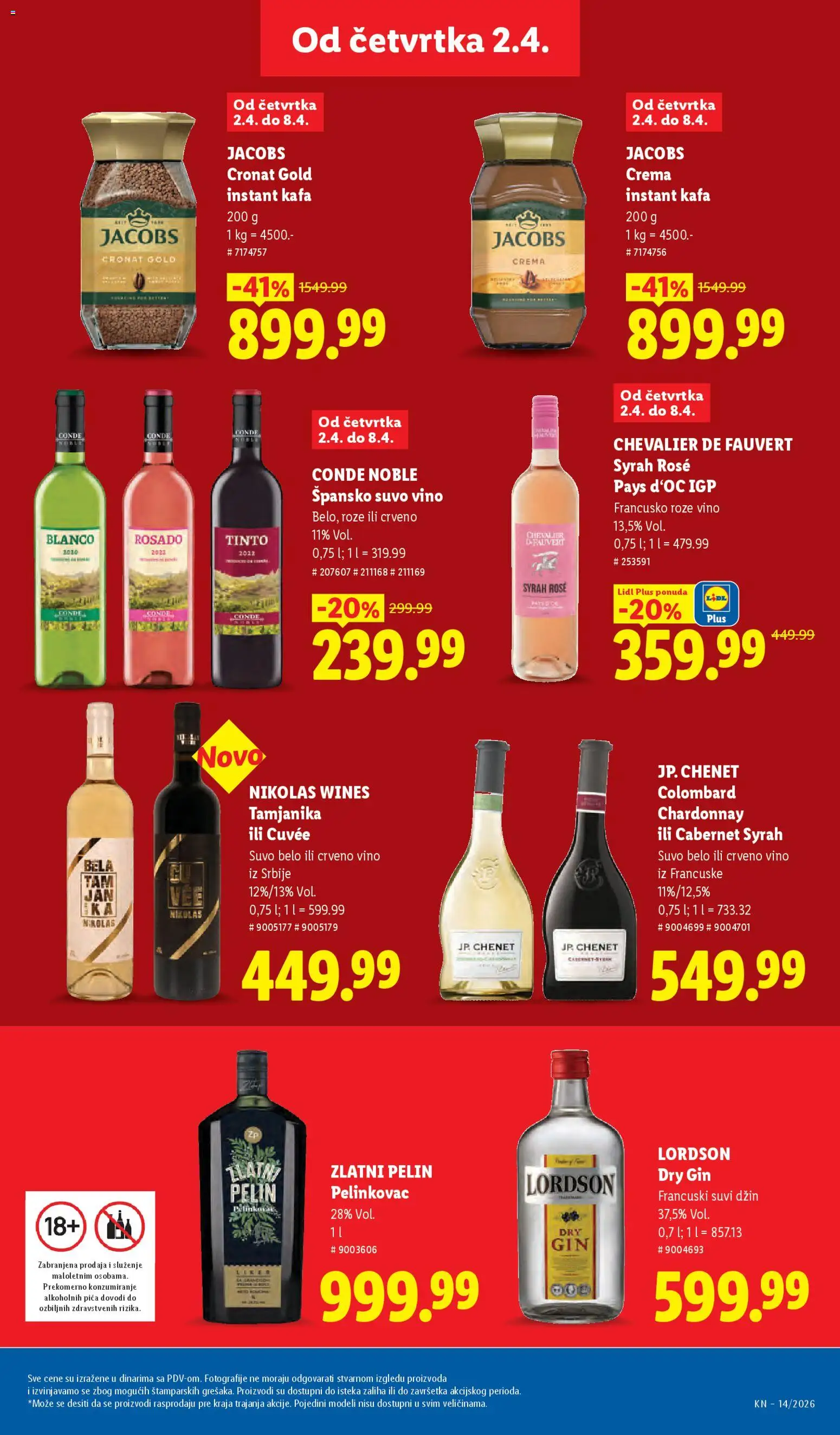Lidl katalog - važi od 02.04.2026 | Strana: 31 | Proizvode: Džin, Dry gin, Vino, Roze vino