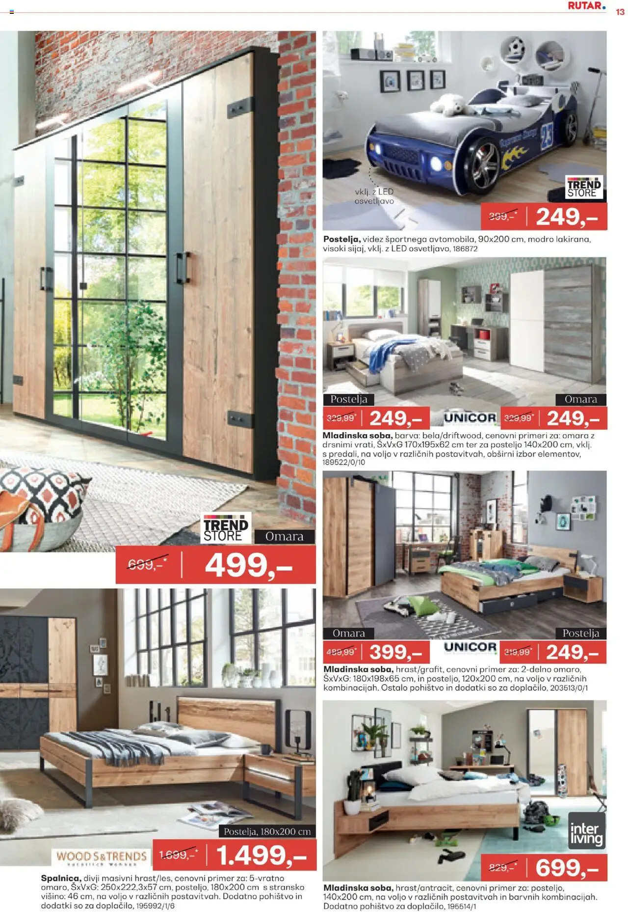 Rutar katalog │ velja od 20.08.2025 | Stran: 13 | Izdelki: Pohištvo, Postelja, Omara, Barva
