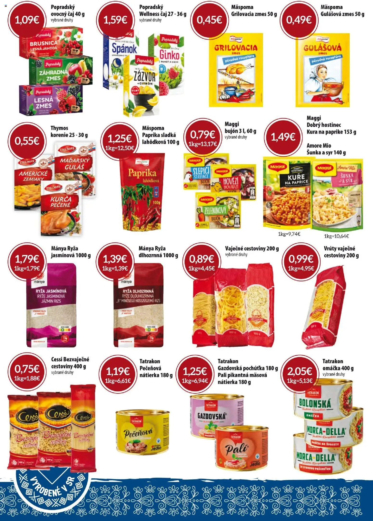 Nové KARMEN CBA akcie – leták je platný od 01.04.2026 | Strana: 8 | Produkty: Syr, Zázvor, Šunka, Korenie