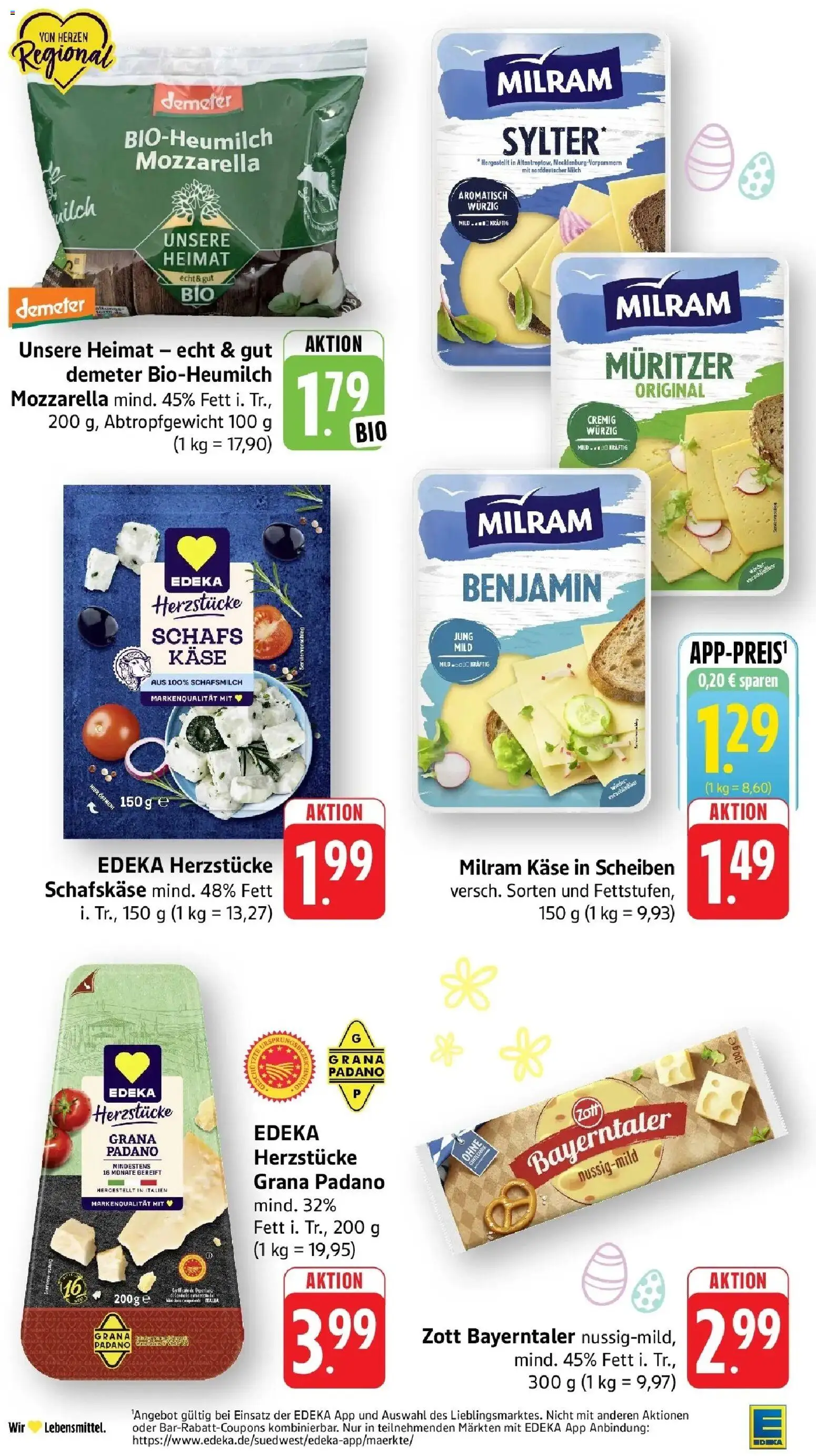 Edeka prospekt Pfalzgrafenweiler	 – gültig ab 30.03.2026 | Seite: 19 | Produkte: Käse, Mozzarella, Milram, Ente