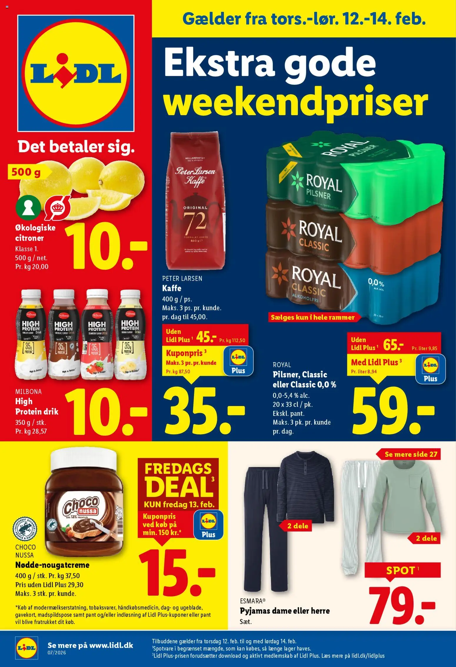 Lidl tilbudsavis – gyldig fra 12.02.2026 | Side: 1 | Produkter: Kaffe, Citroner, Pyjamas, Søm