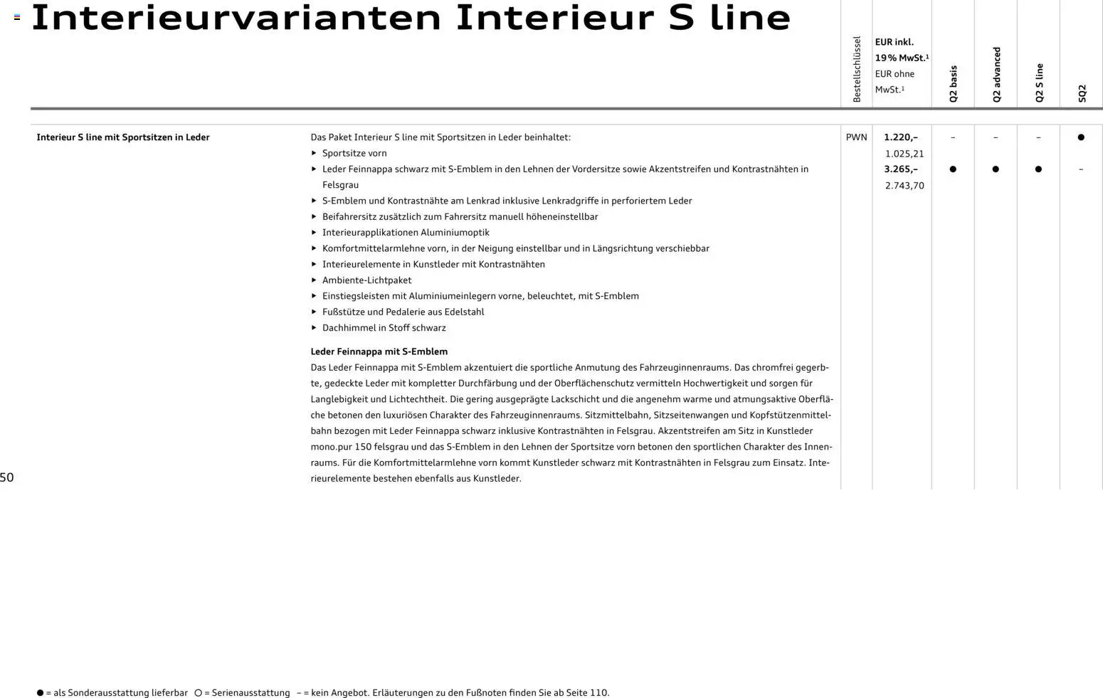 Audi Q2 / SQ2 – gültig ab 05.06.2025 | Seite: 49