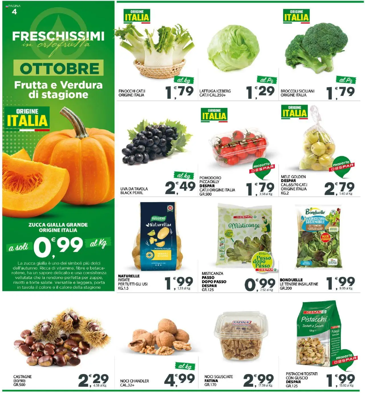 Volantino Interspar del 20.10.2025 | Pagina: 6 | Prodotti: Patate, Uva, Broccoli, Lattuga