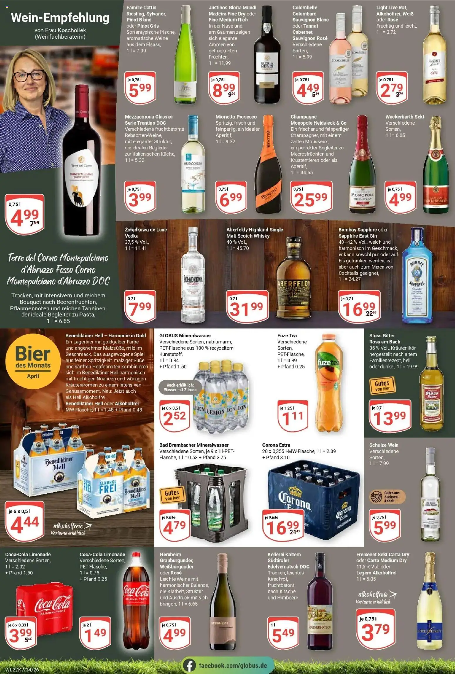 Globus prospekt Weischlitz	 – gültig ab 30.03.2026 | Seite: 19 | Produkte: Coca cola, Benediktiner hell, Wasser, Zitrone