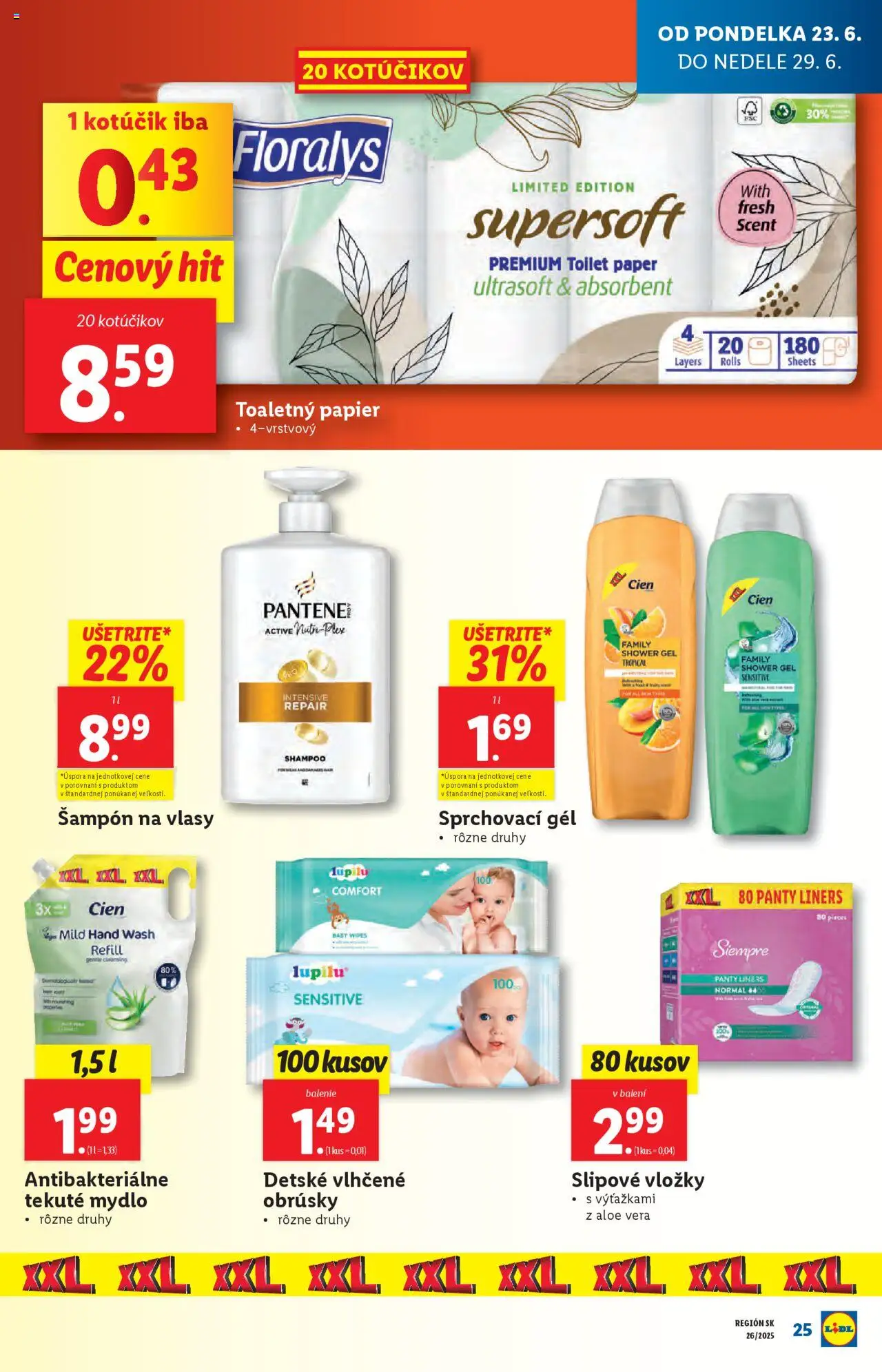 Lidl leták │ platný od 23.06.2025 | Strana: 31 | Produkty: Šampón, Toaletný papier, Mydlo