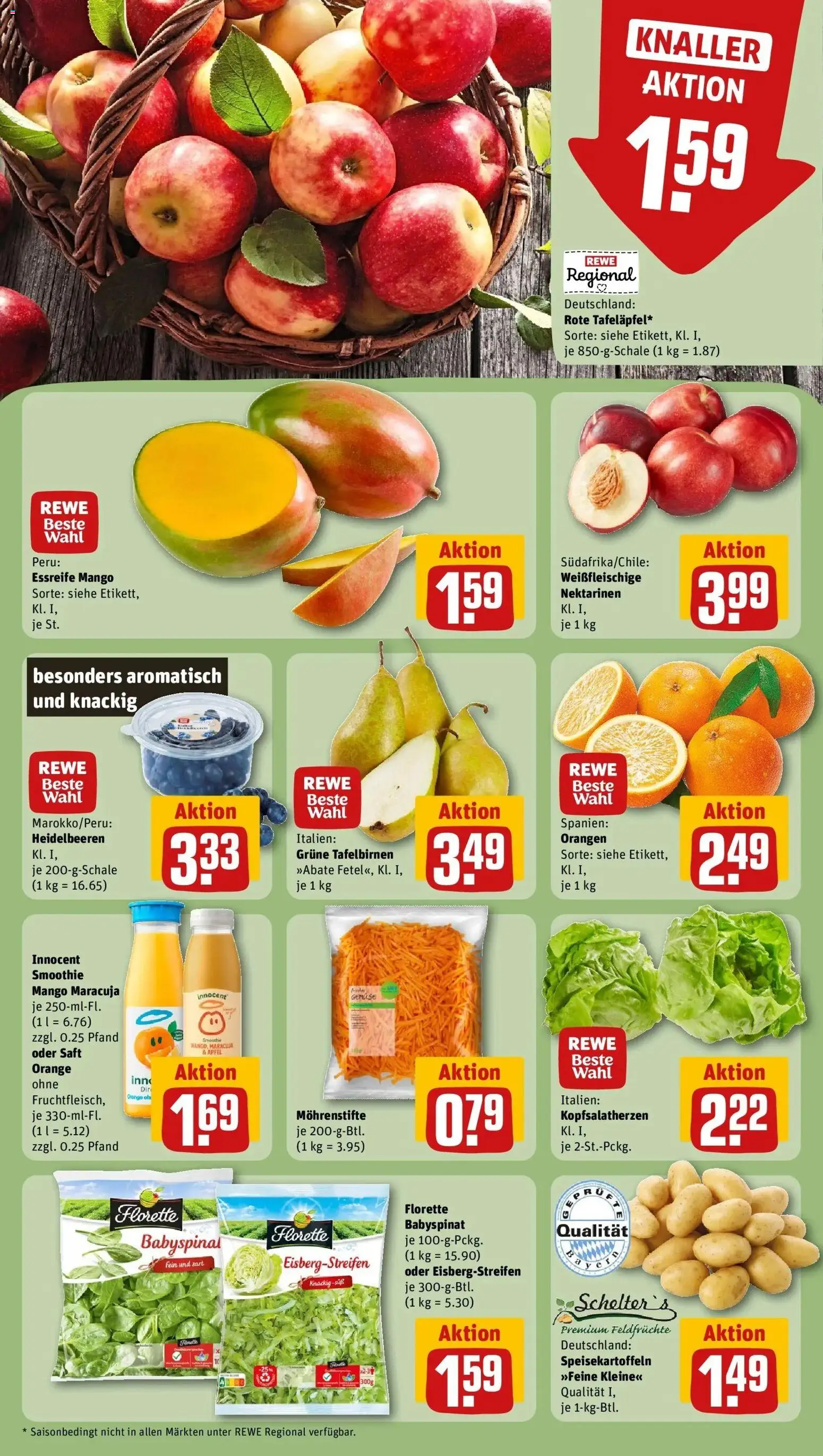 Rewe Prospekt Bad Rodach	 – gültig ab 09.03.2026 | Seite: 6 | Produkte: Nektarinen, Äpfel, Heidelbeeren, Saft