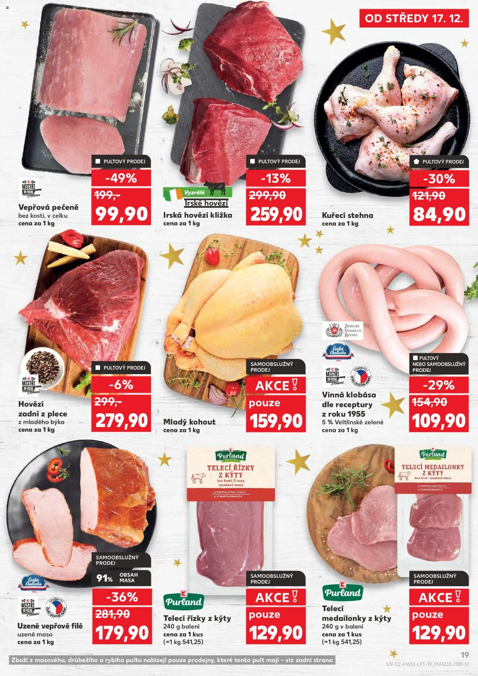 Kaufland leták - Ostrava od 17.12.2025 | Strana: 19 | Produkty: Uzené maso, Hovězí kližka, Maso, File
