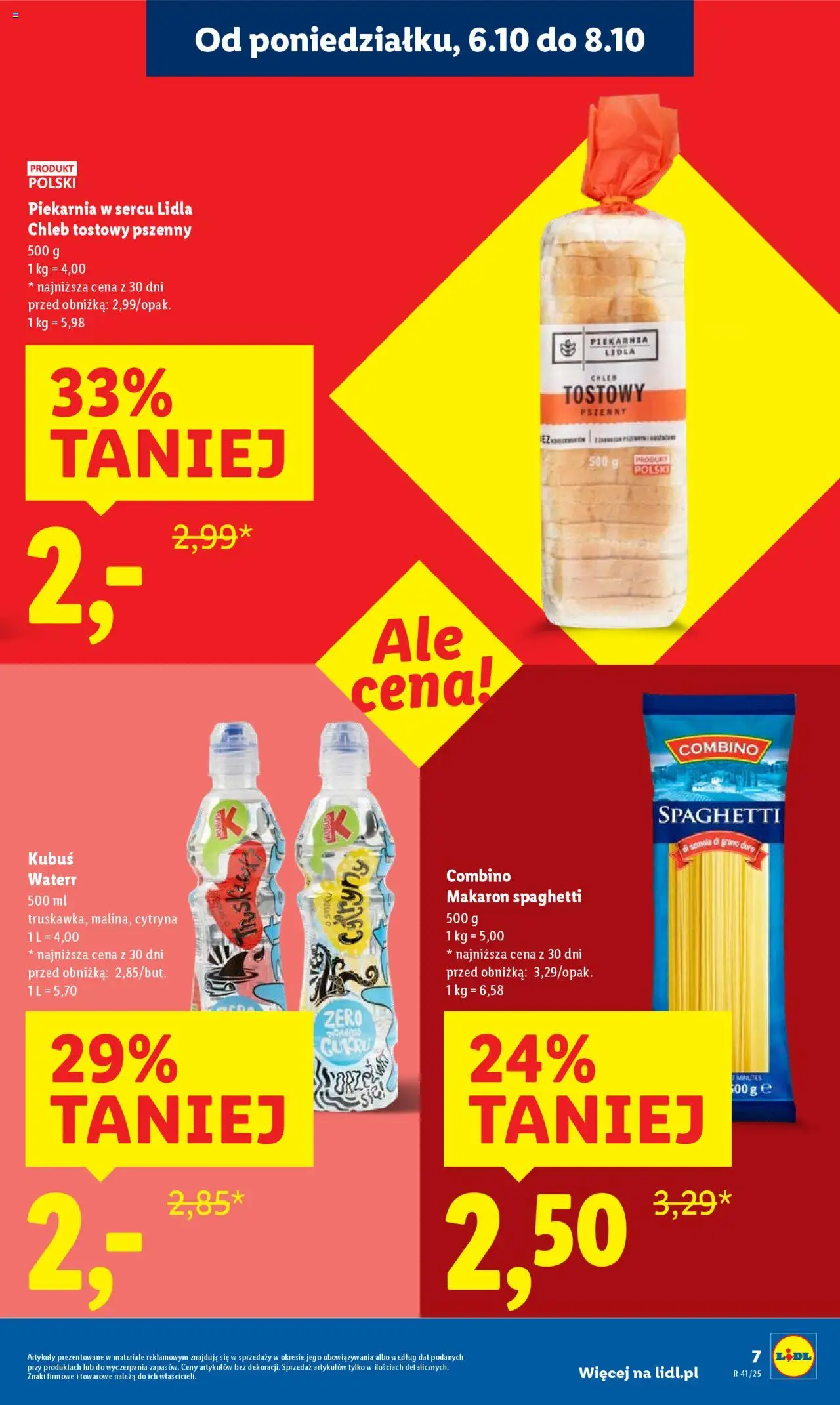 Lidl Gazetka od 06.10.2025 | Strona: 7 | Produkty: Chleb tostowy, Piekarnia, Chleb, Makaron
