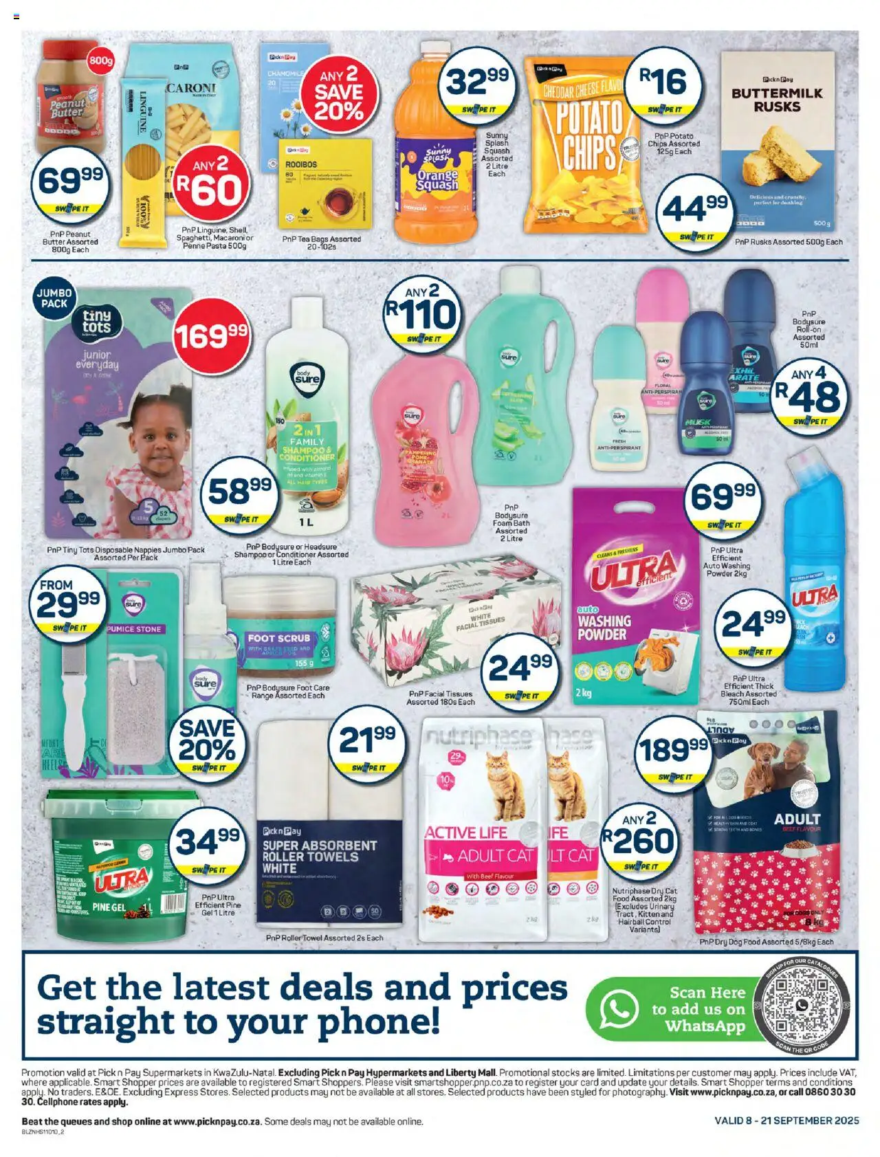 New Pick n Pay catalogue – valid from 08.09.2025 | Page: 2 | Products: Tea, Shampoo, Foam, Tissues