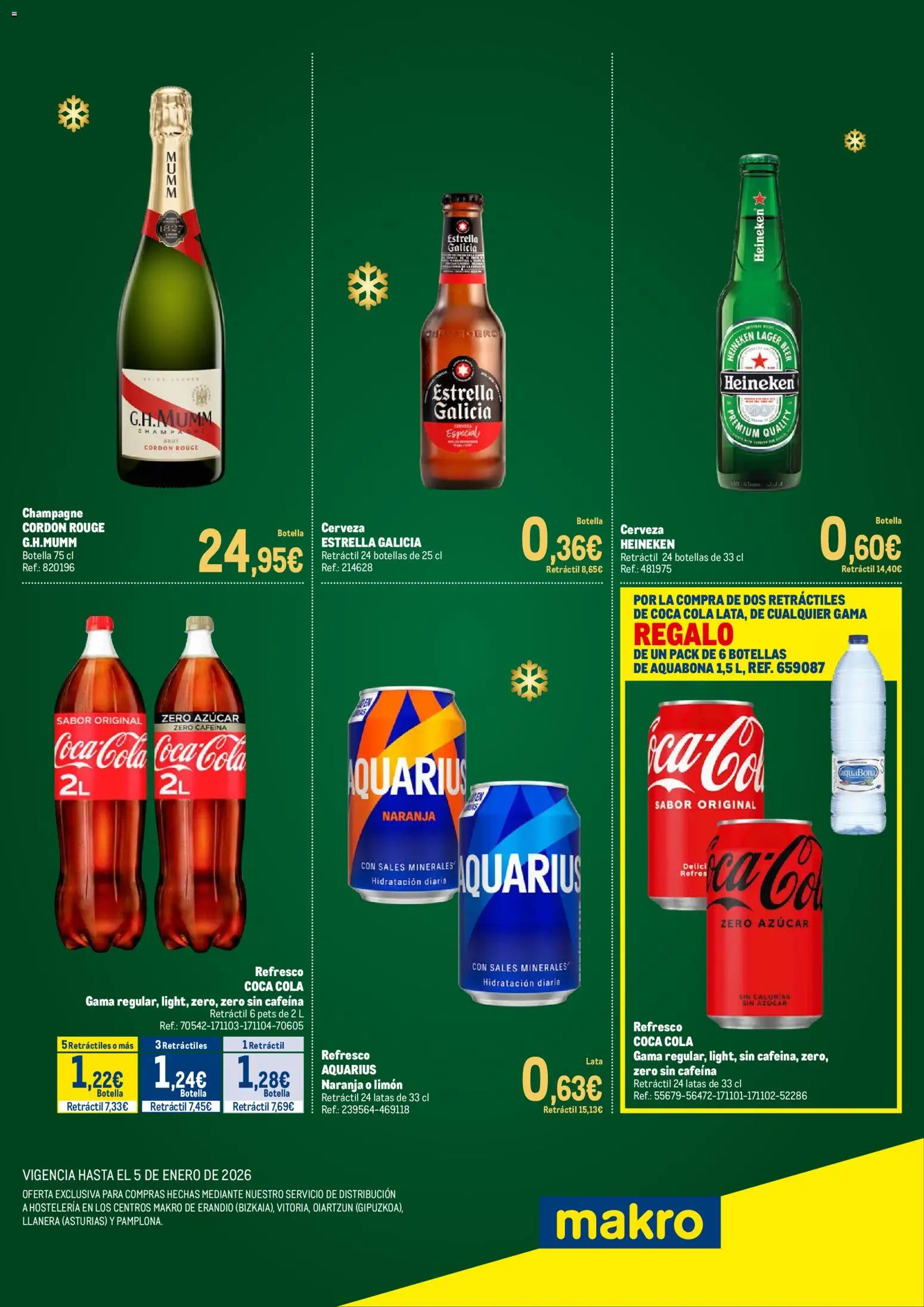 Makro - Especial Navidad Bebidas Norte 2 │ válido desde el 12.12.2025 | Página: 2 | Productos: Σφουγγαρίστρα, Cerveza, Σπανάκι