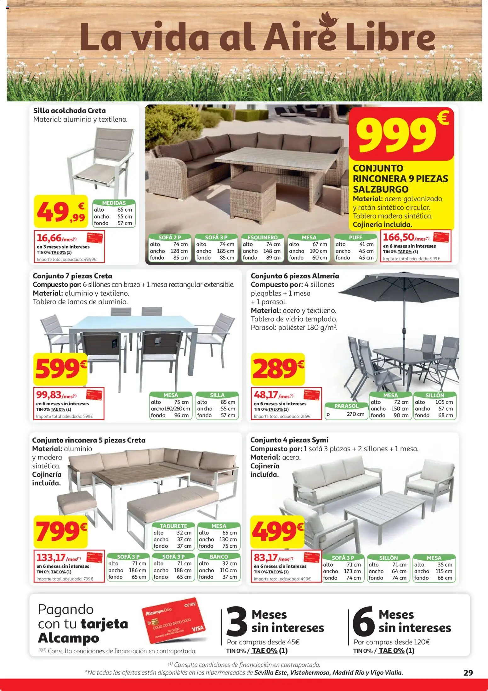 Alcampo  HG General Cat │ válido desde el 07.04.2026 | Página: 29 | Productos: Sofá, Sillón, Mesa, Silla