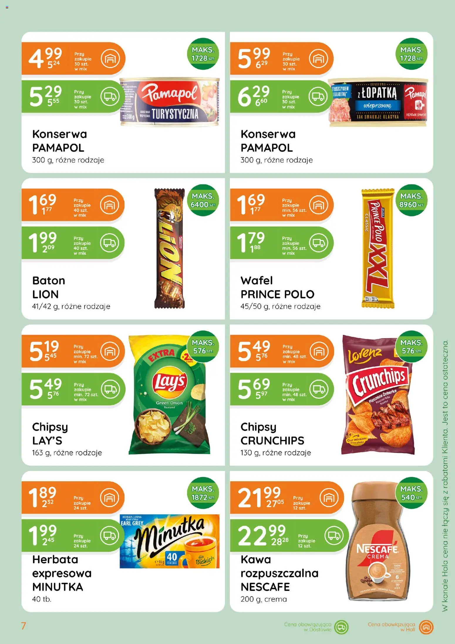 Eurocash gazetka - Hurtowe Ilości od 08.04.2026 | Strona: 7 | Produkty: Chipsy, Baton, Kawa, Herbata