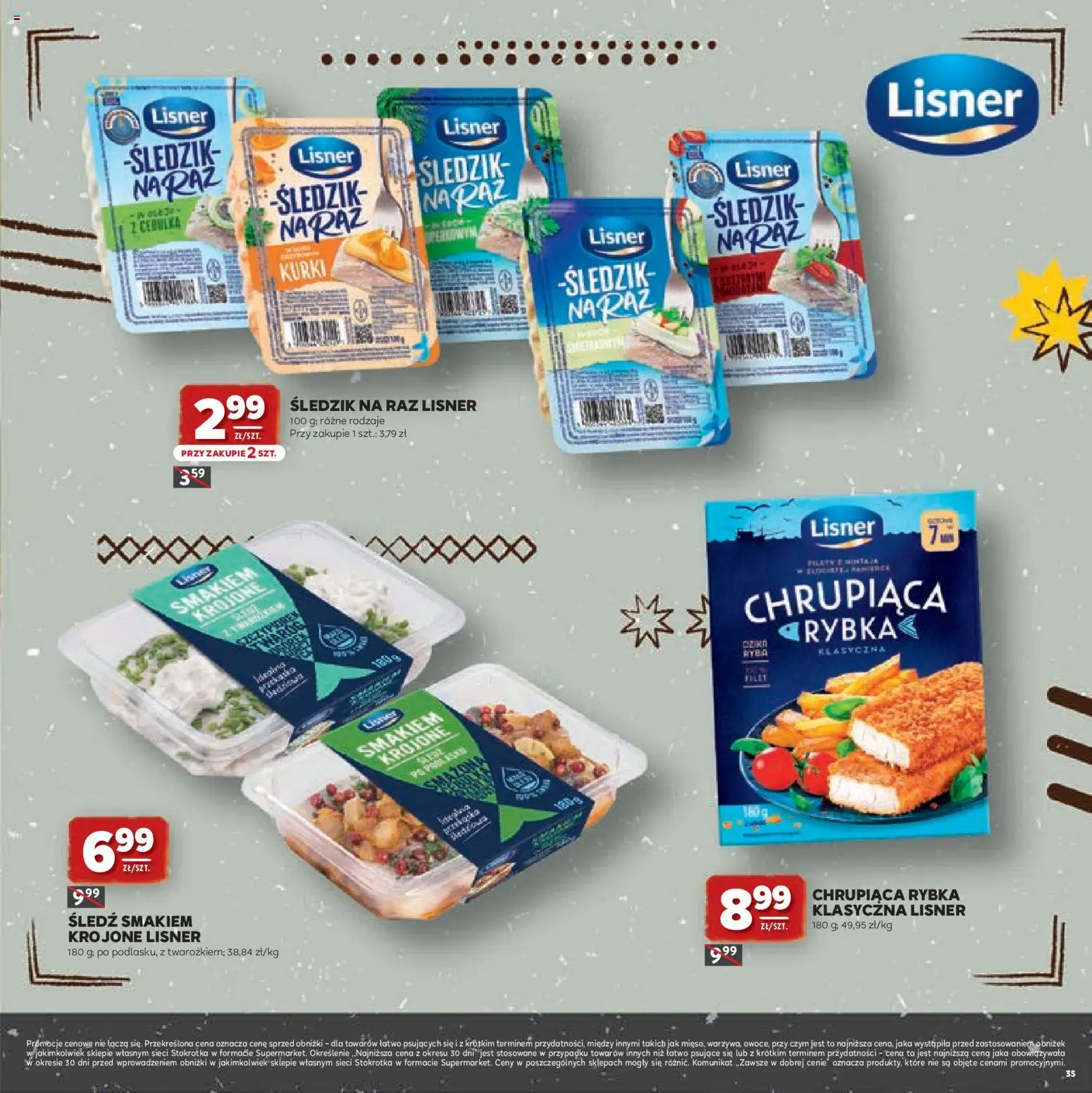 Stokrotka gazetka - Grill od 23.04.2026 | Strona: 35 | Produkty: Śledź, Stokrotka, Ryba