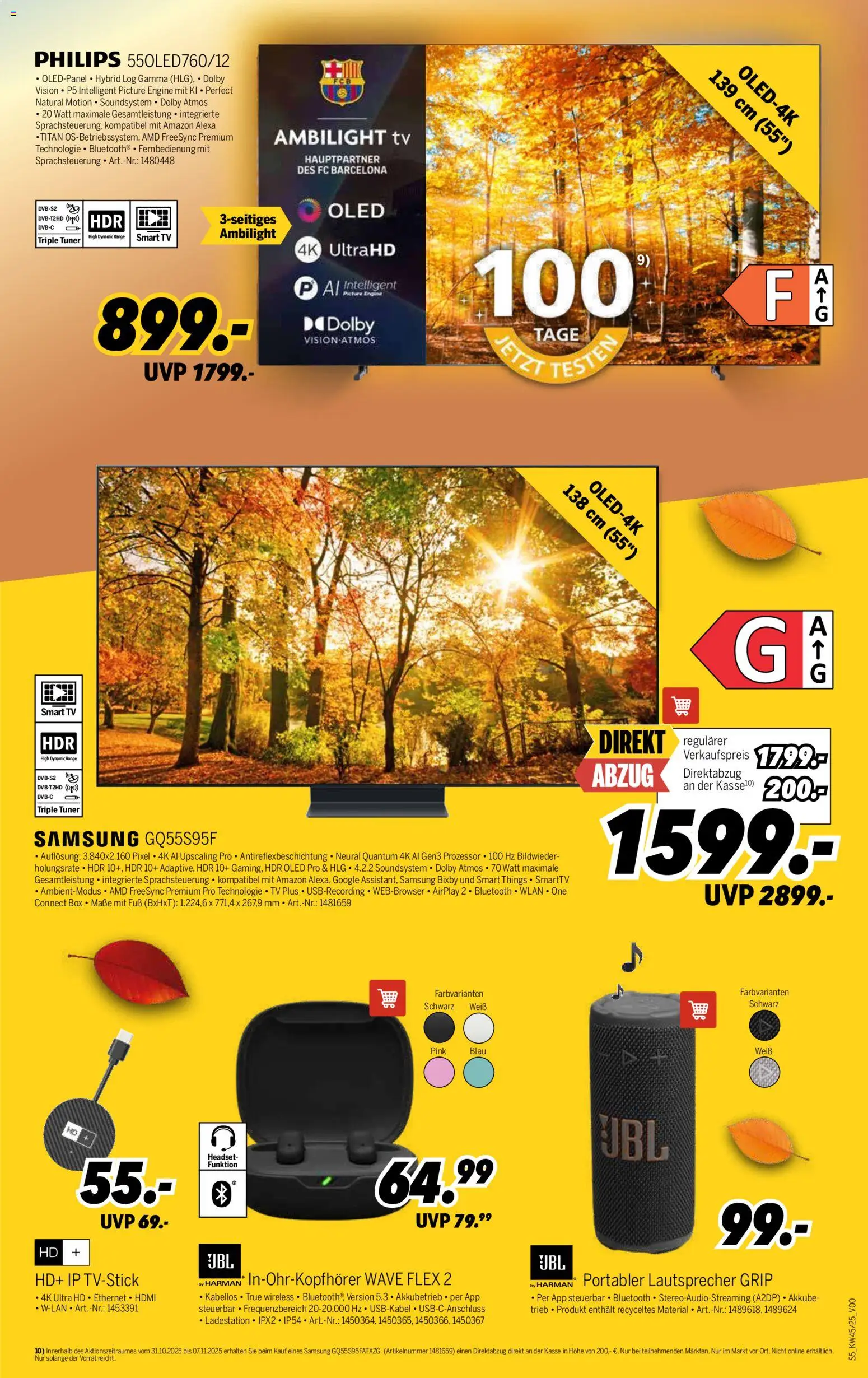 Medimax Prospekt 	 – gültig ab 31.10.2025 | Seite: 5 | Produkte: Philips, Samsung, Headset, Soundsystem