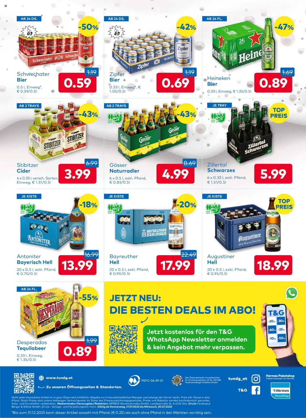 T&G Tirol gültig ab 31.07.2025 | Seite: 8 | Produkte: Bier