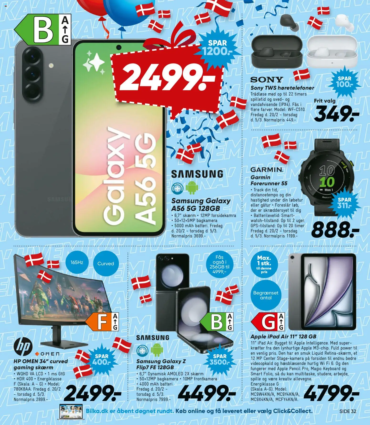 Bilka tilbudsavis – gyldig fra 20.02.2026 | Side: 34 | Produkter: Skærm, Høretelefoner, Gaming Skærm