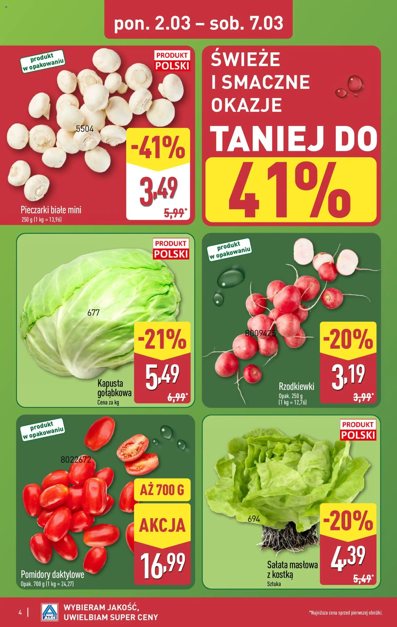 Aldi Polsko leták od 02.03.2026 | Strana: 4 | Produkty: Kapusta