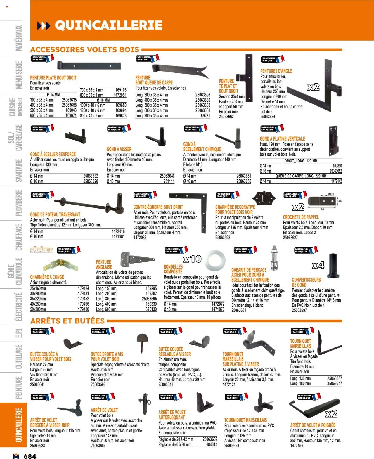  | Page: 684 | Produits: Tampon, Charnière, Portail, Portes