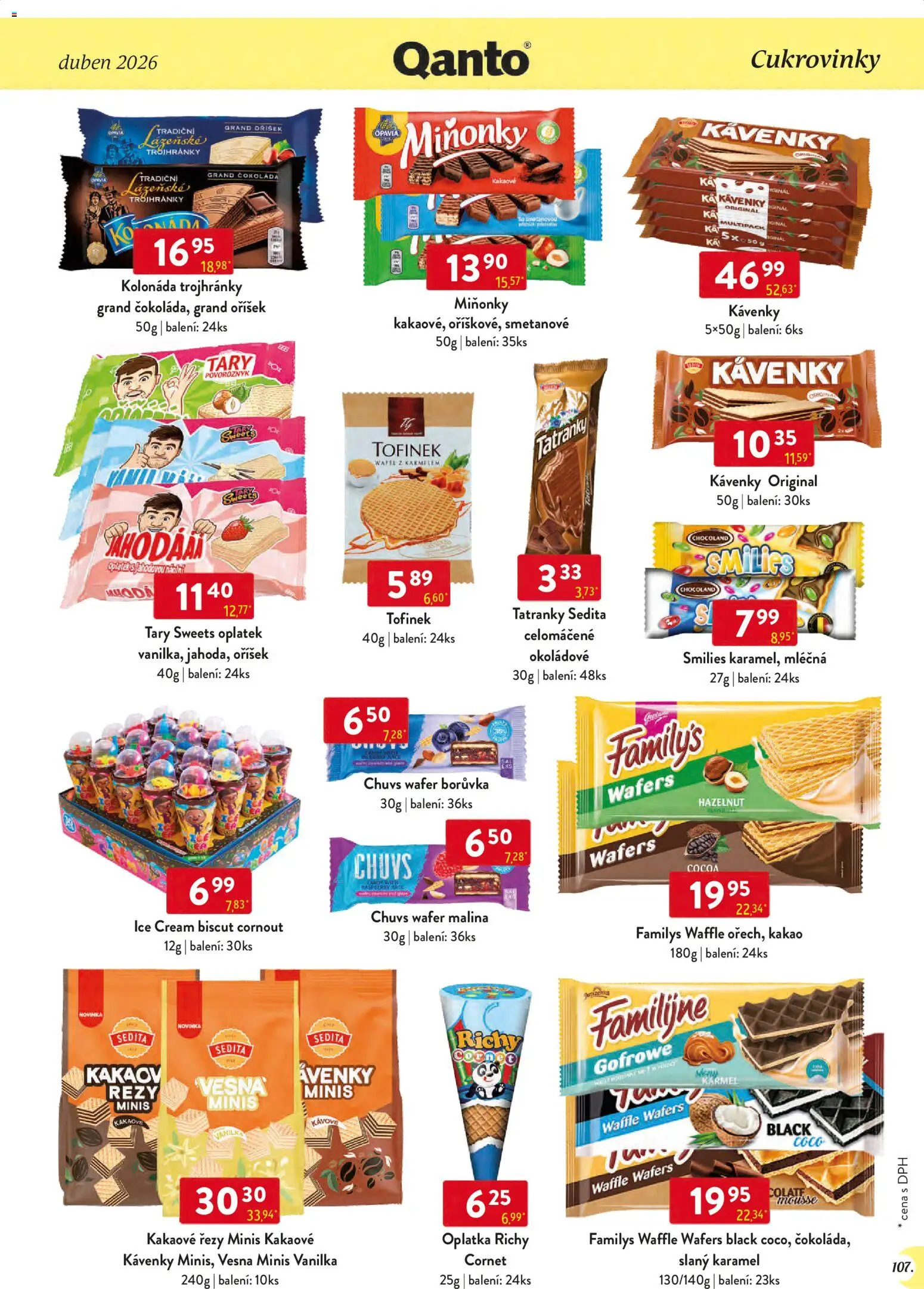 Astur & Qanto leták - Velkoobchod 04/2026 od 01.04.2026 | Strana: 107 | Produkty: Tatranky, Slaný karamel, Čokoláda, Kakao