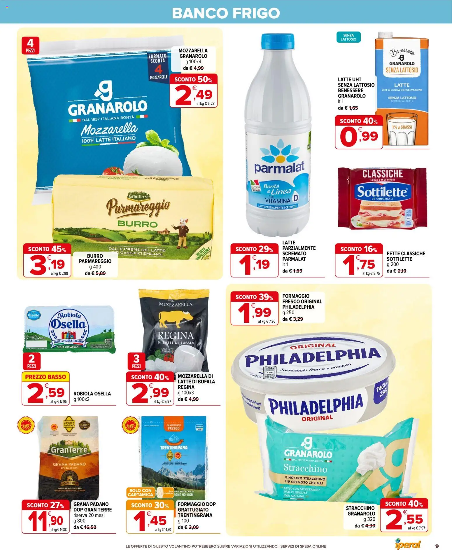 Volantino Iperal del 22.04.2026 | Pagina: 9 | Prodotti: Sale, Formaggio, Burro, Robiola