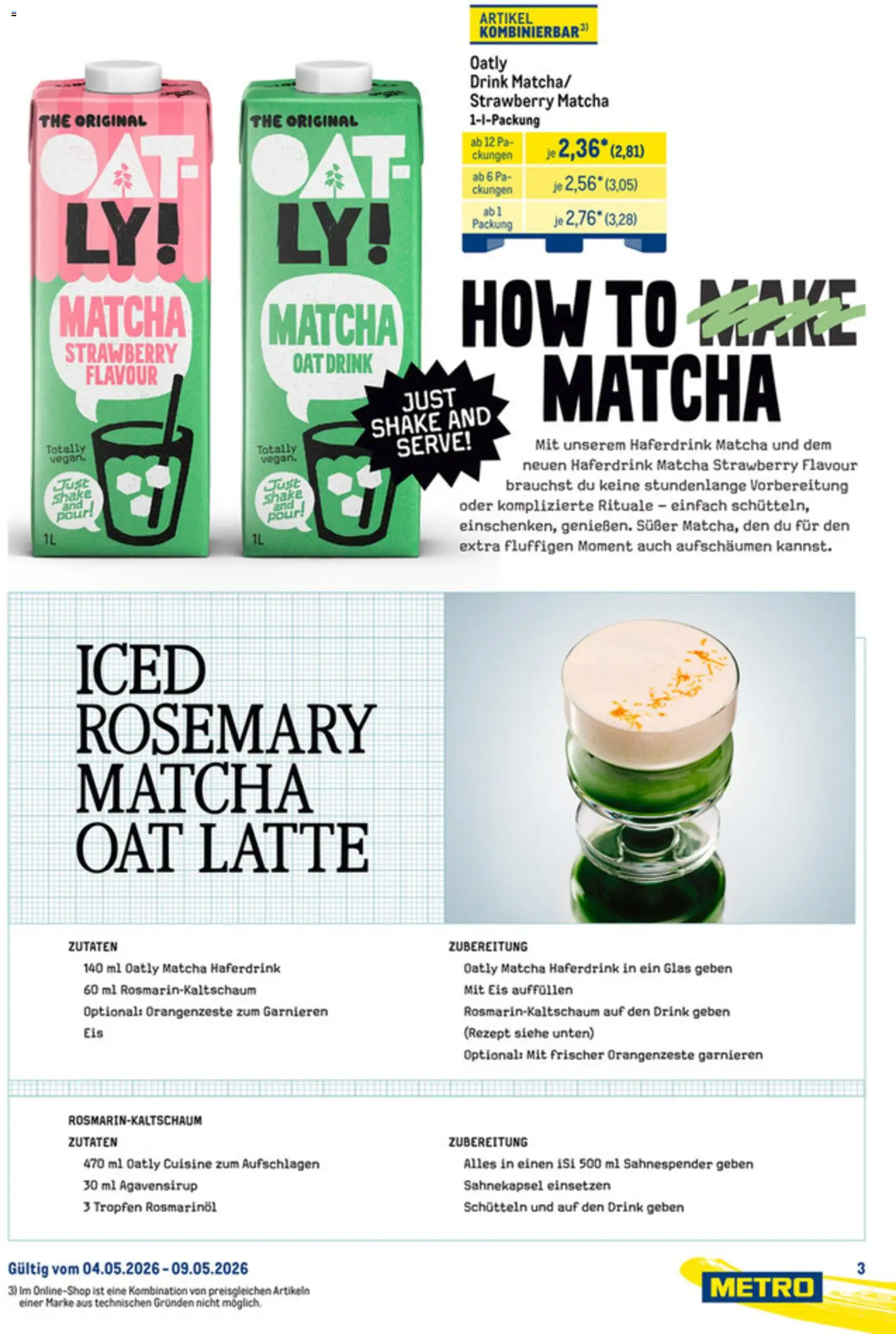 Metro Starke Marken Profis – gültig ab 04.05.2026 | Seite: 3 | Produkte: Haferdrink, Oatly, Eis