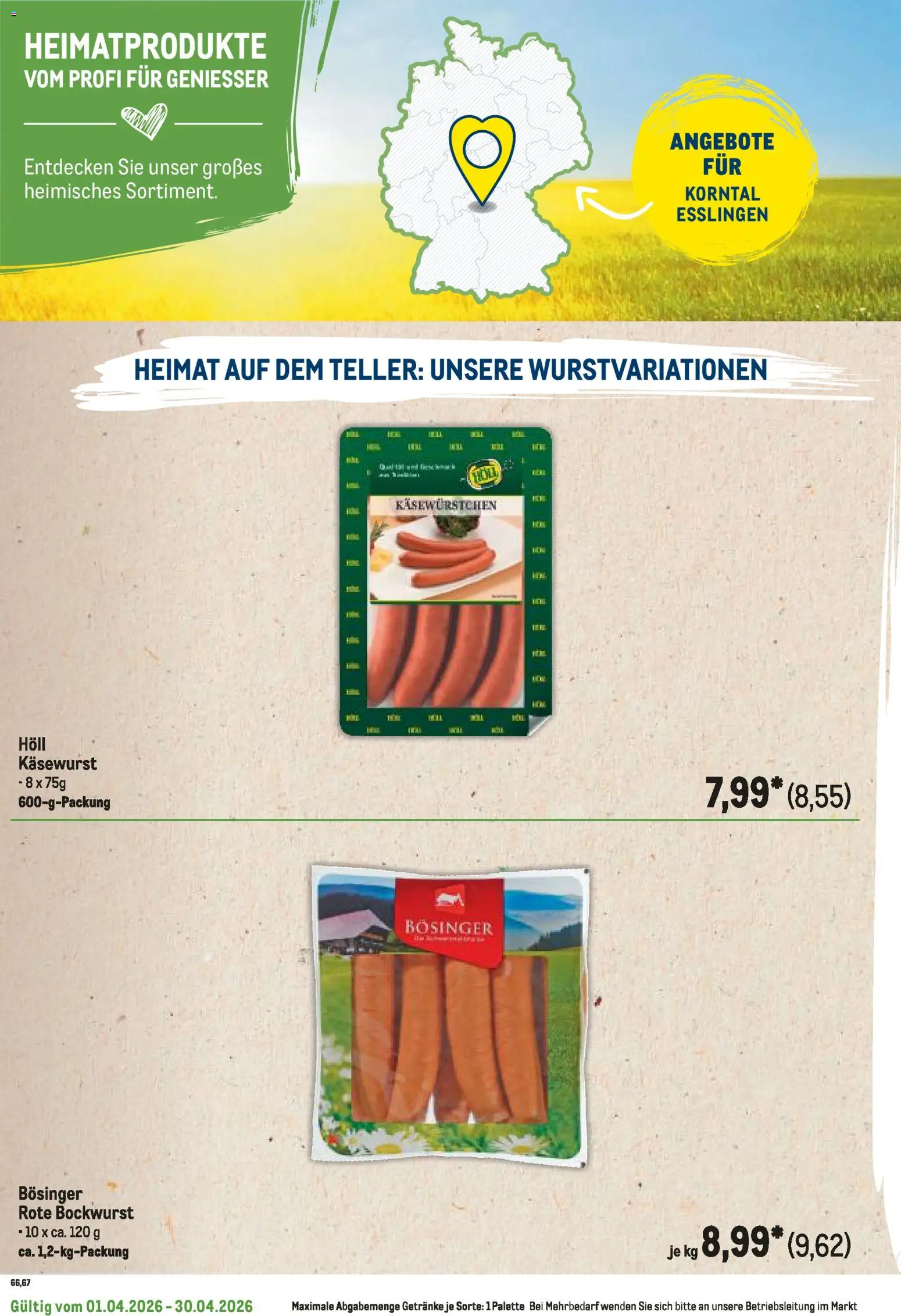 Metro Regionaler Flyer – gültig ab 01.04.2026 | Seite: 112 | Produkte: Bockwurst