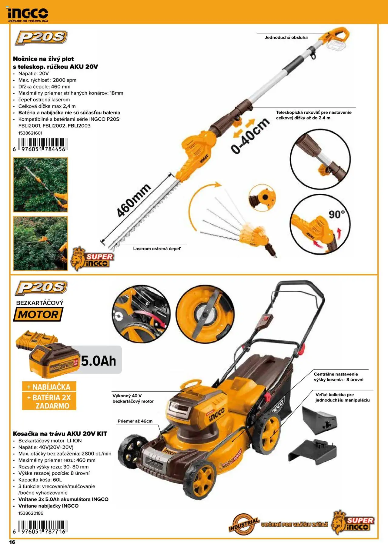 Nové Kinekus akcie – leták je platný od 28.04.2025 | Strana: 16 | Produkty: Kosačka, Nožnice na živý plot, Náradie, Nabíjačka