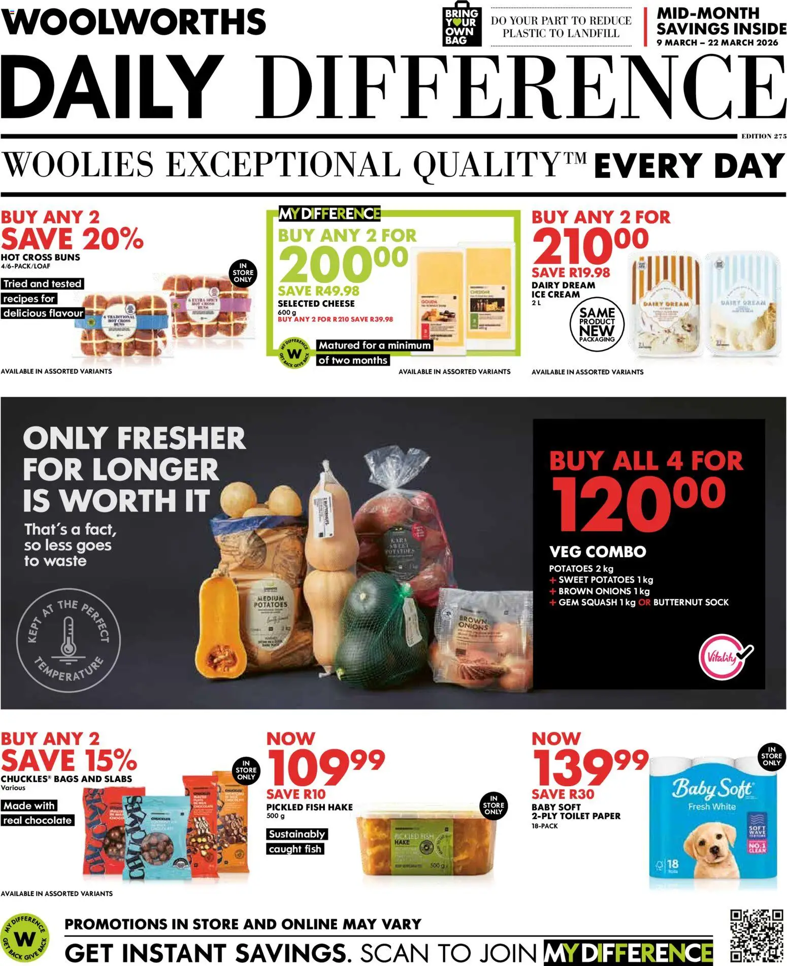 New Woolworths catalogue – valid from 09.03.2026 | Page: 1 | Products: Toilet, Cream, Onions, Toilet paper