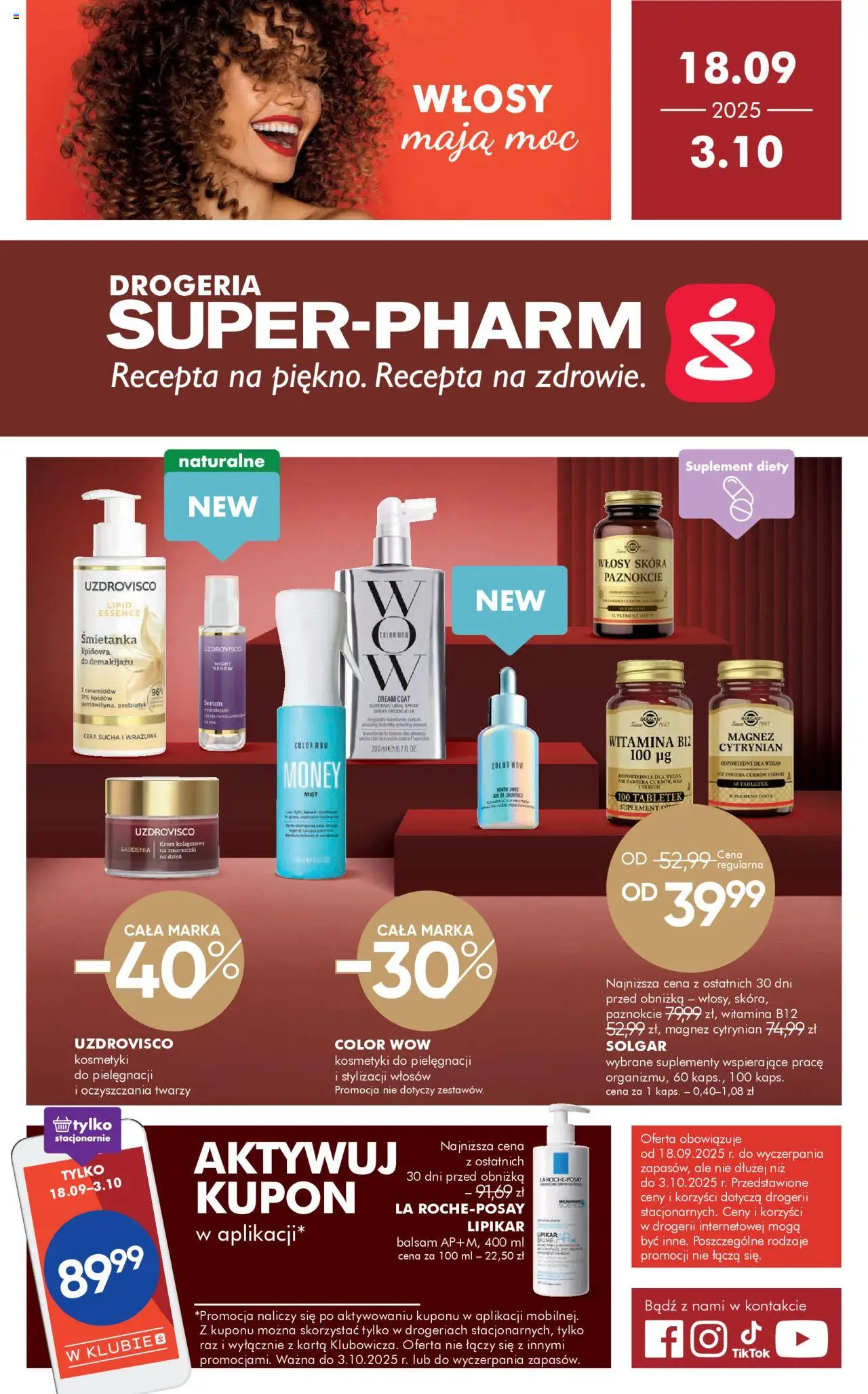 Super-pharm Gazetka od 18.09.2025 | Strona: 1 | Produkty: Karta, Drogeria, Kosmetyki, Krem