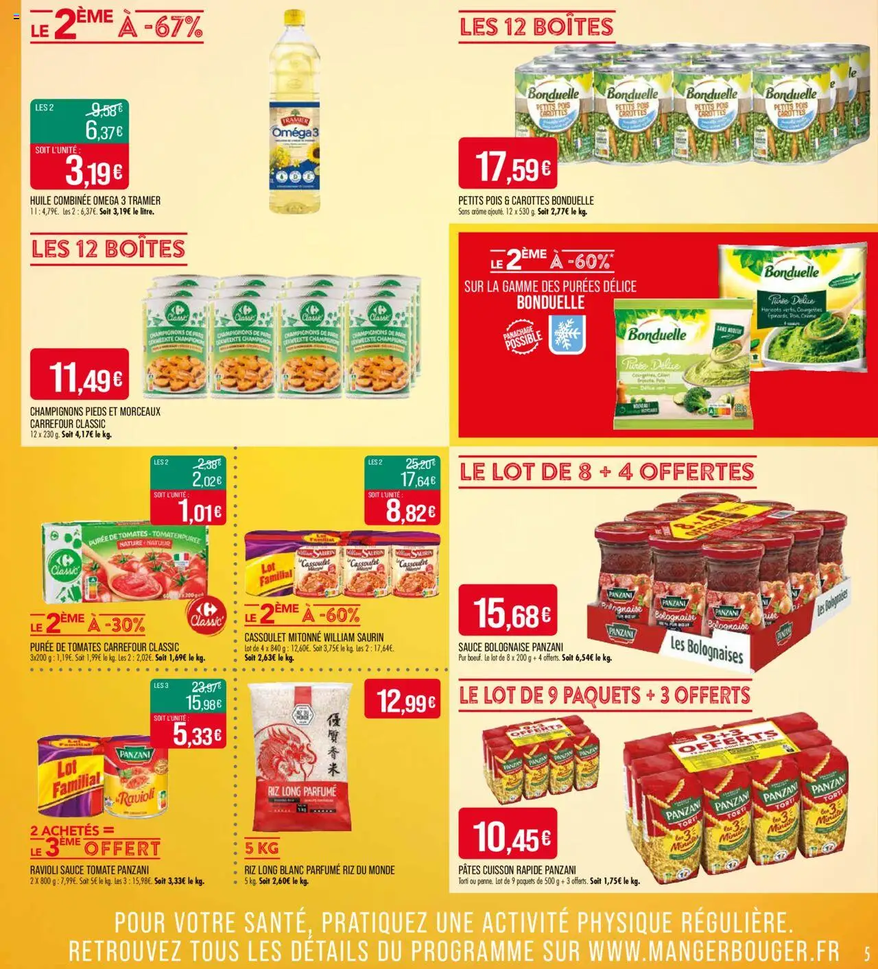 {H1} | Page: 5 | Produits: Champignon, Tomates, Riz, Pâtes