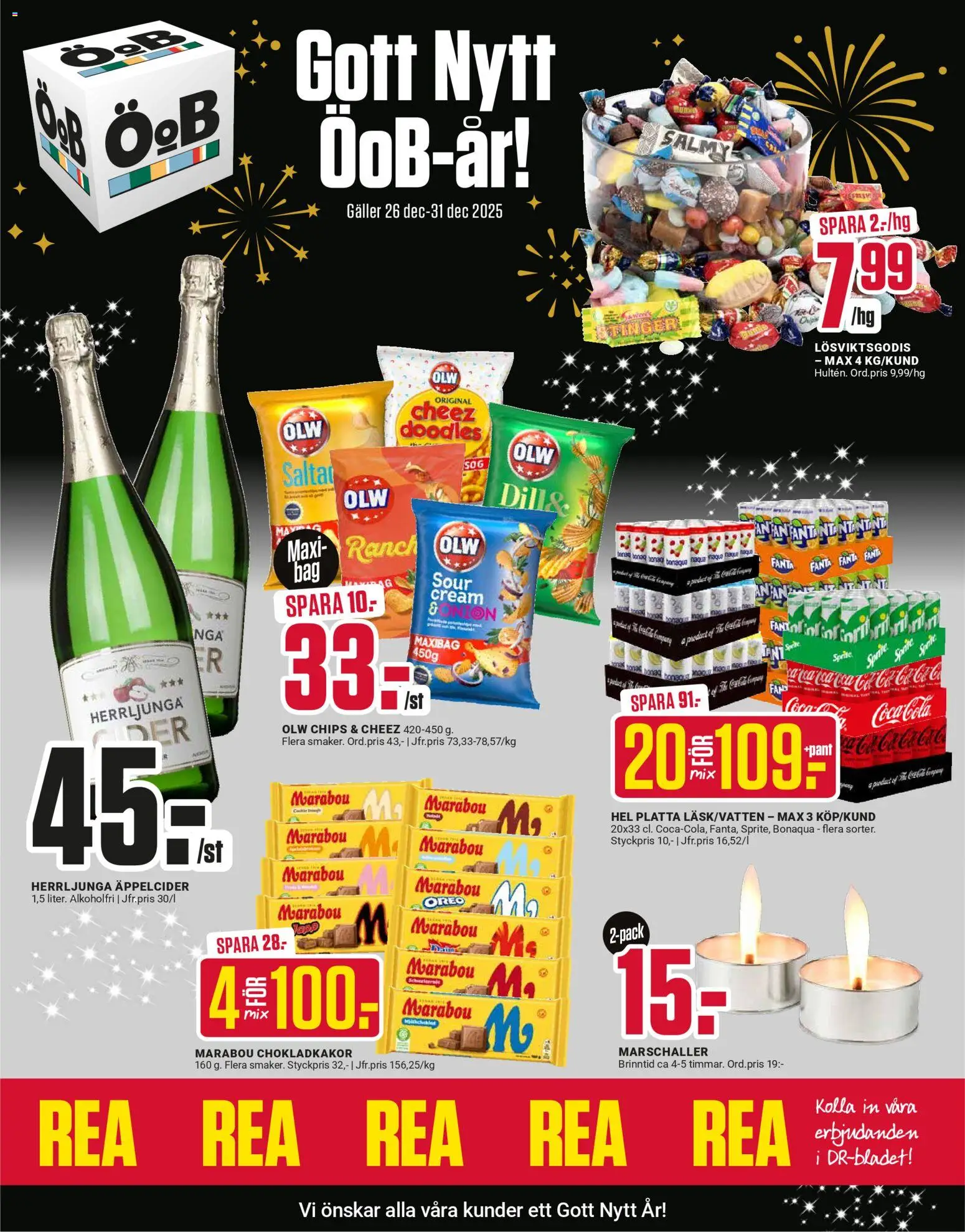 ÖoB reklamblad aktuell från 26.12.2025 | Sida: 1 | Produkter: Galler, Chips, Oreo, Fanta