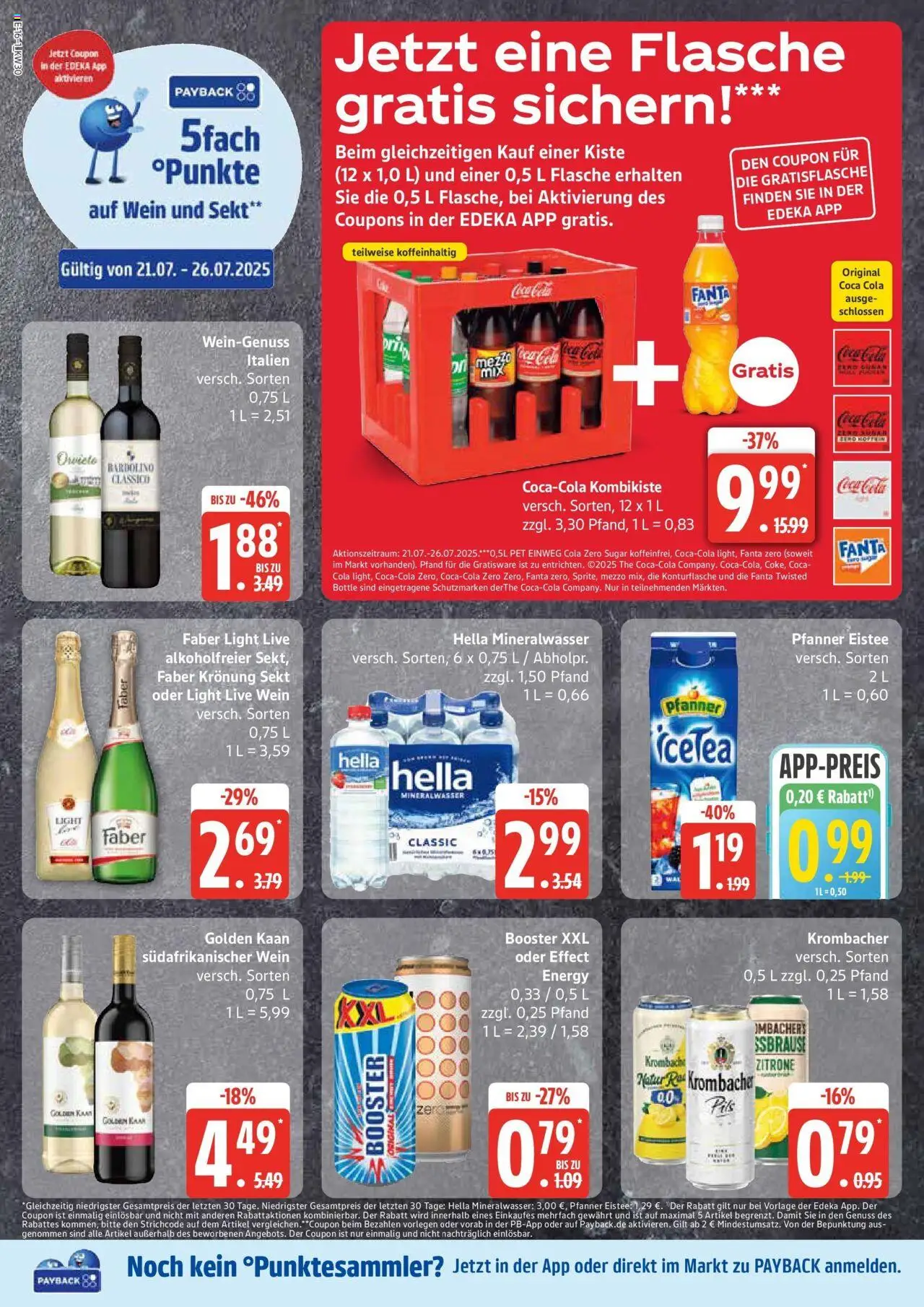 Edeka prospekt Bad Schwartau	 - gültig ab dem 20.07.2025 | Seite: 16 | Produkte: Cola, Sekt, Pfanner eistee, Zitrone