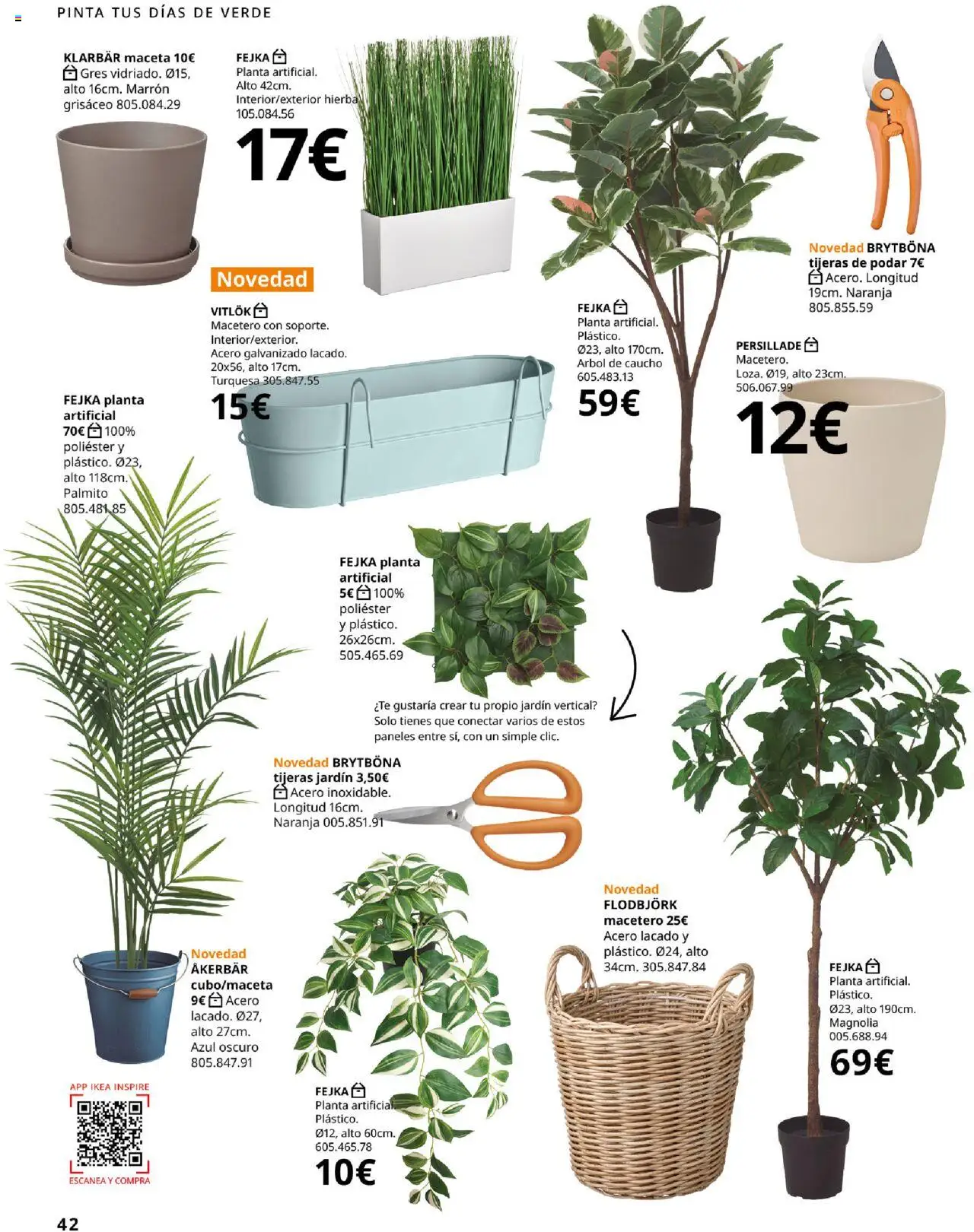 Catálogo IKEA Muebles de exterior │ válido desde el 04.02.2025 | Página: 42 | Productos: Planta artificial, Macetero, Maceta