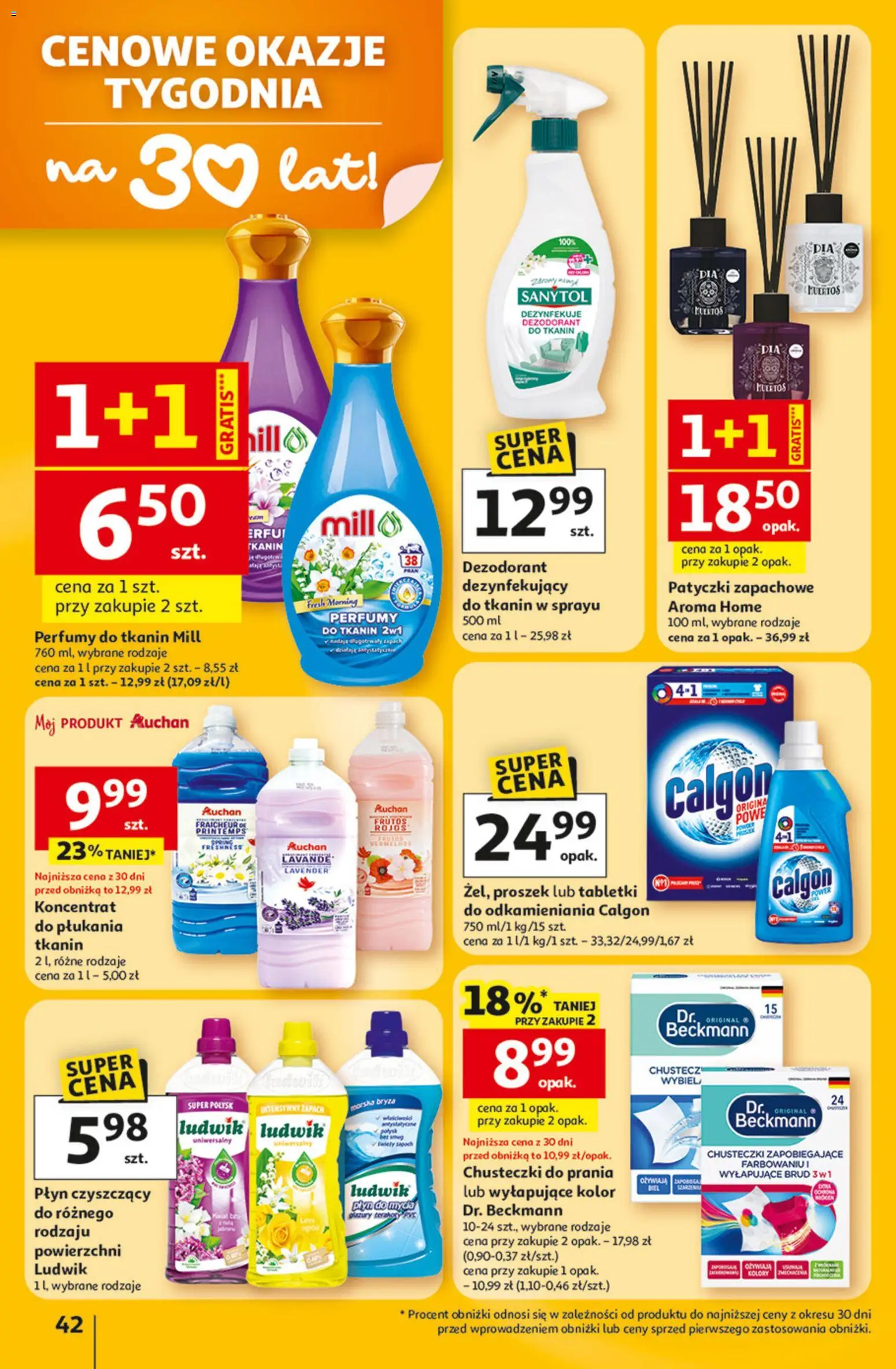 Auchan gazetka - 30 Lat Hipermarket od 23.04.2026 | Strona: 42 | Produkty: Calgon, Perfumy, Zapach, Dezodorant