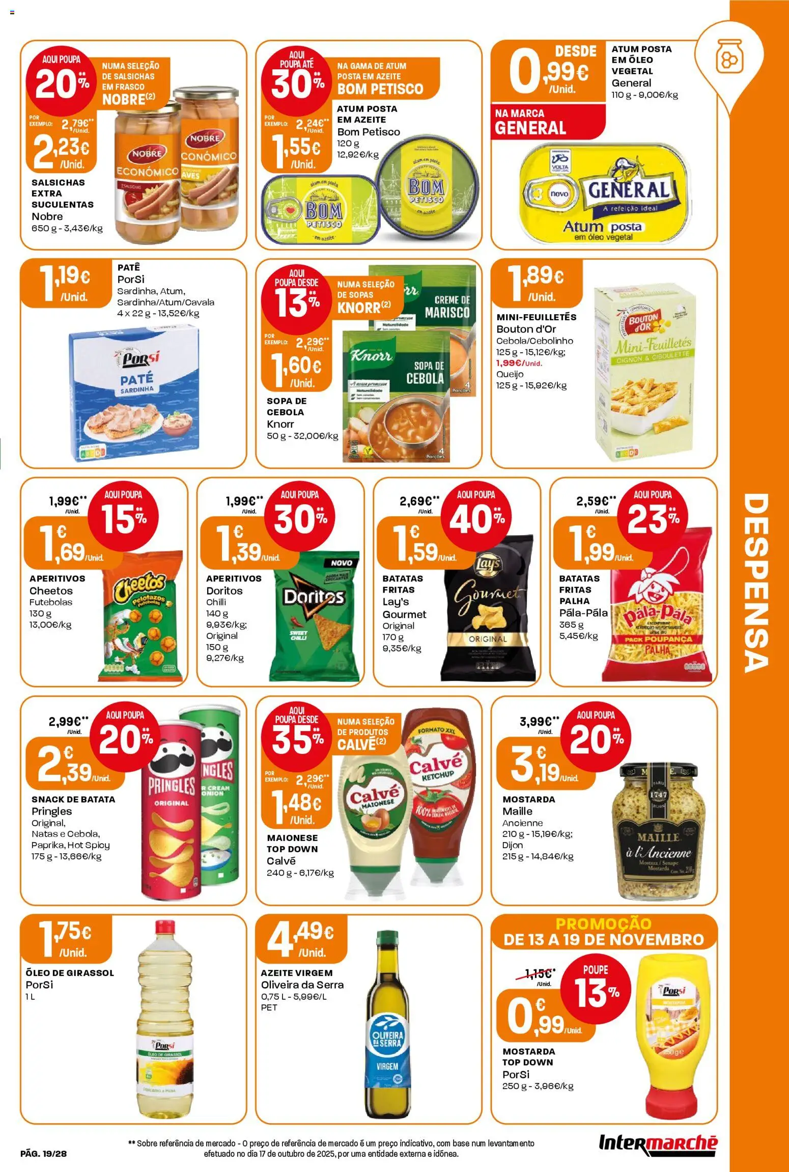 Intermarché Folheto Contact │ válido de 13.11.2025 | Página: 19 | Produtos: Top, Queijo, Maionese, Natas
